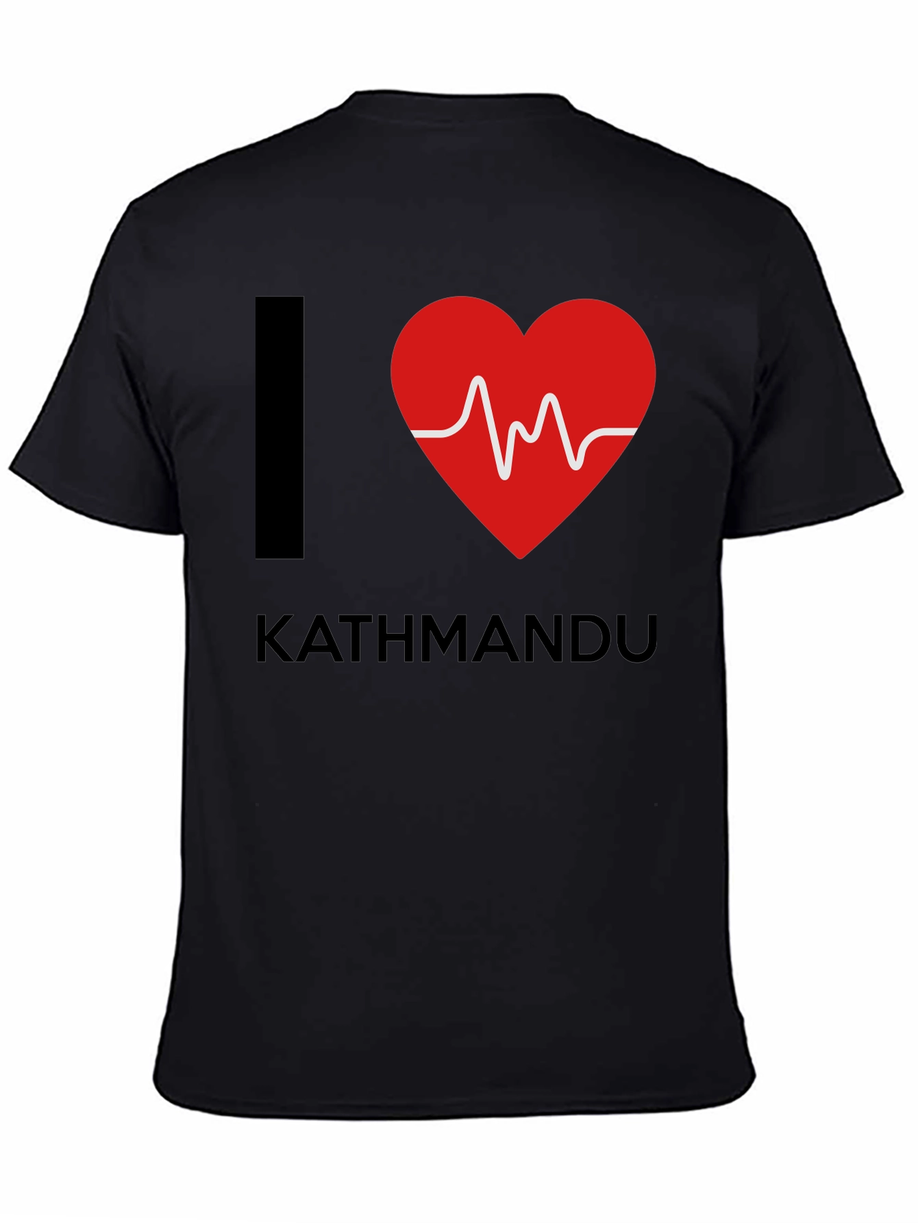 I Love Kathmandu Graphic T-Shirt - Black