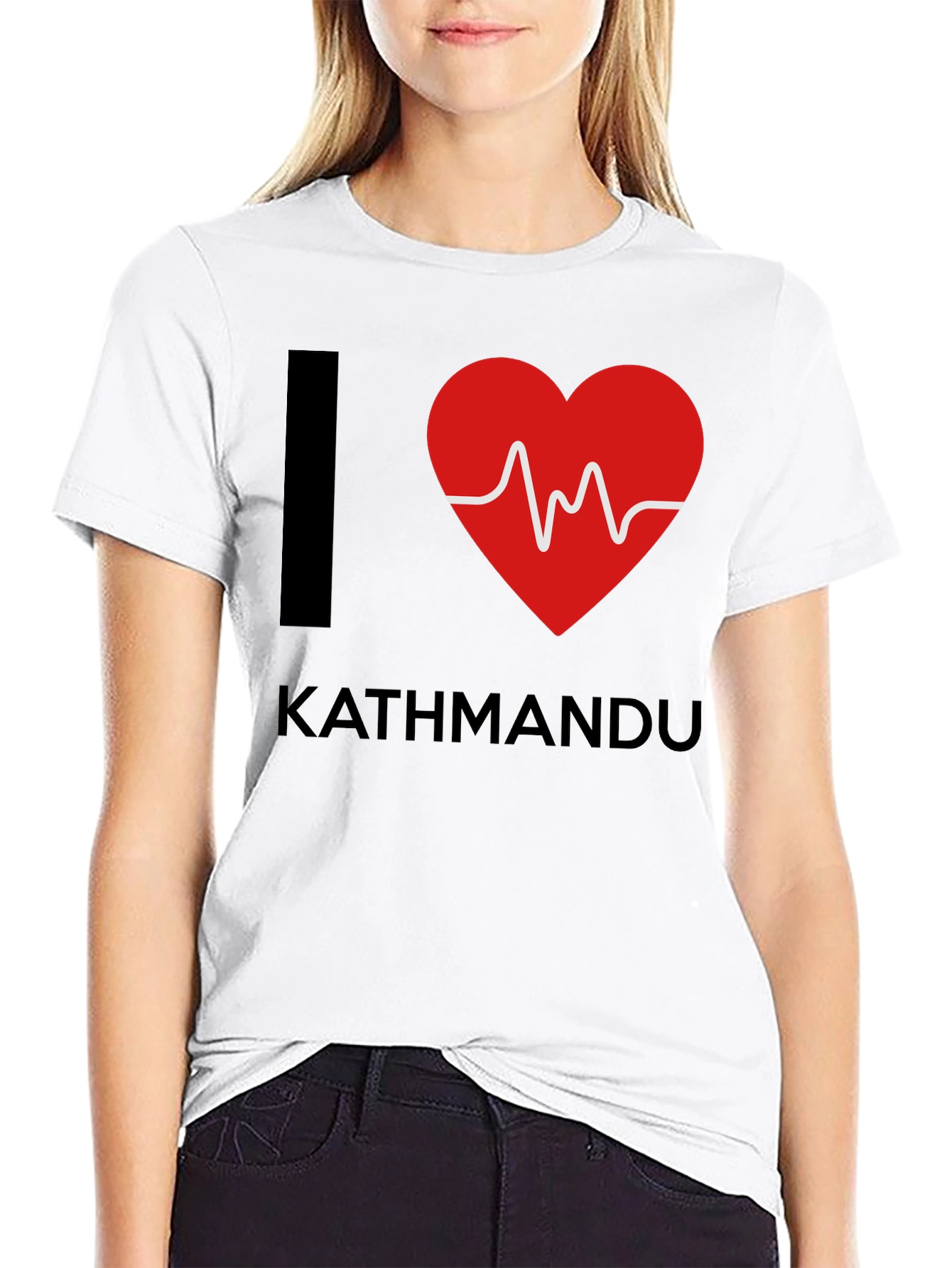 I Love Kathmandu Graphic T-Shirt - Black