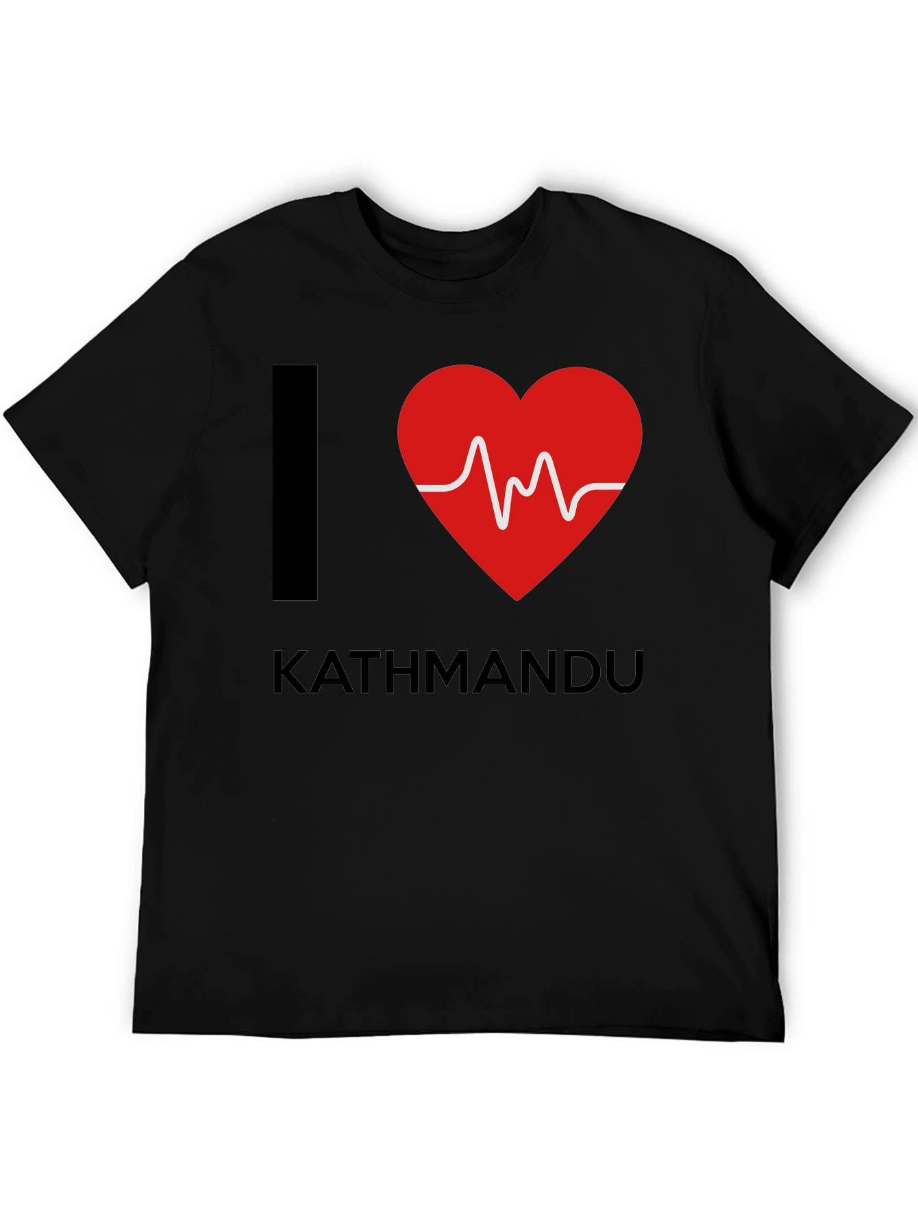 I Love Kathmandu Graphic T-Shirt - Black