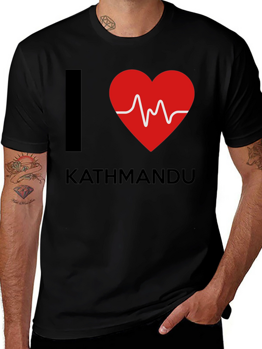 I Love Kathmandu Graphic T-Shirt - Black