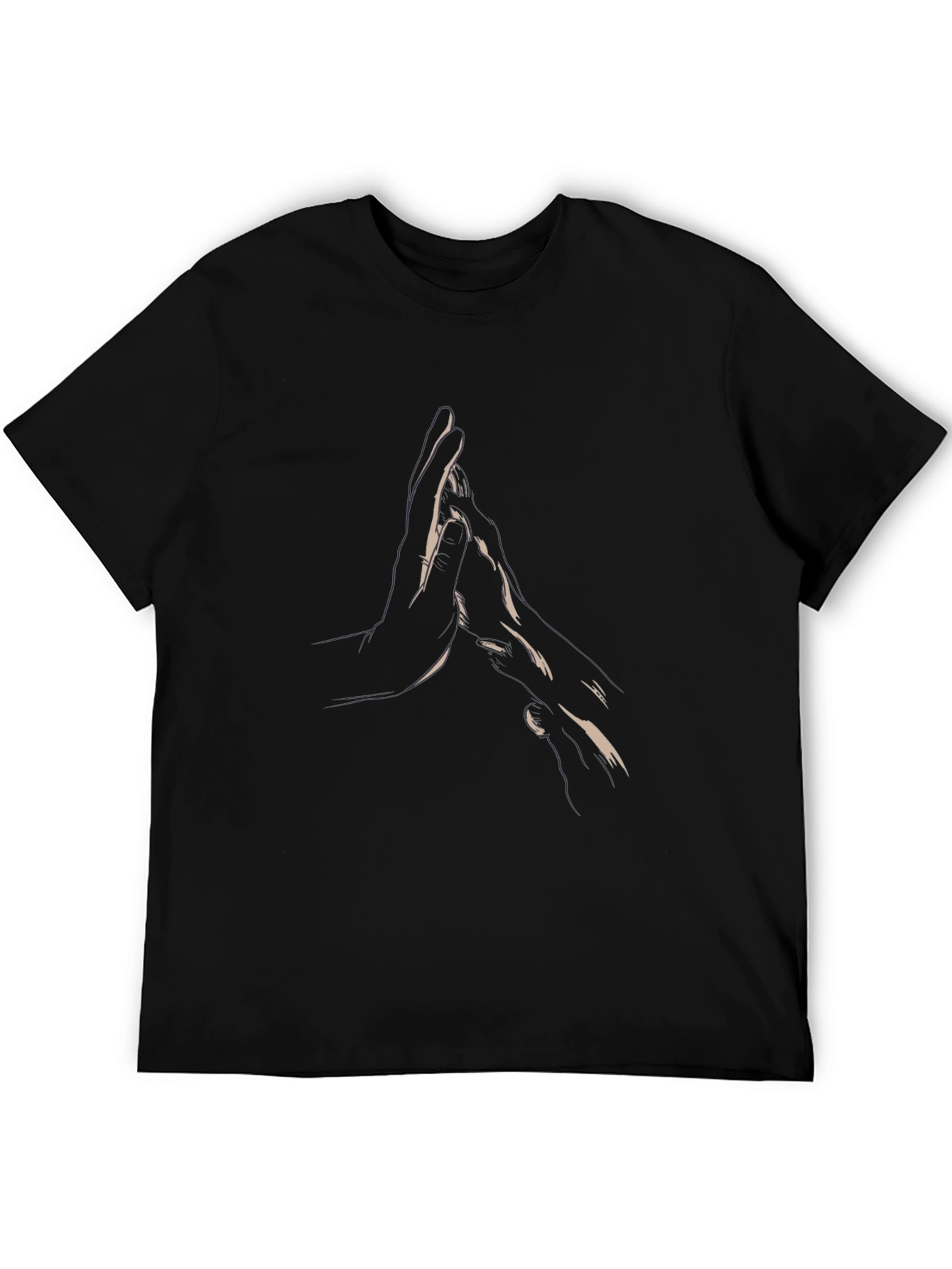Minimalist Hand Design Black T-Shirt