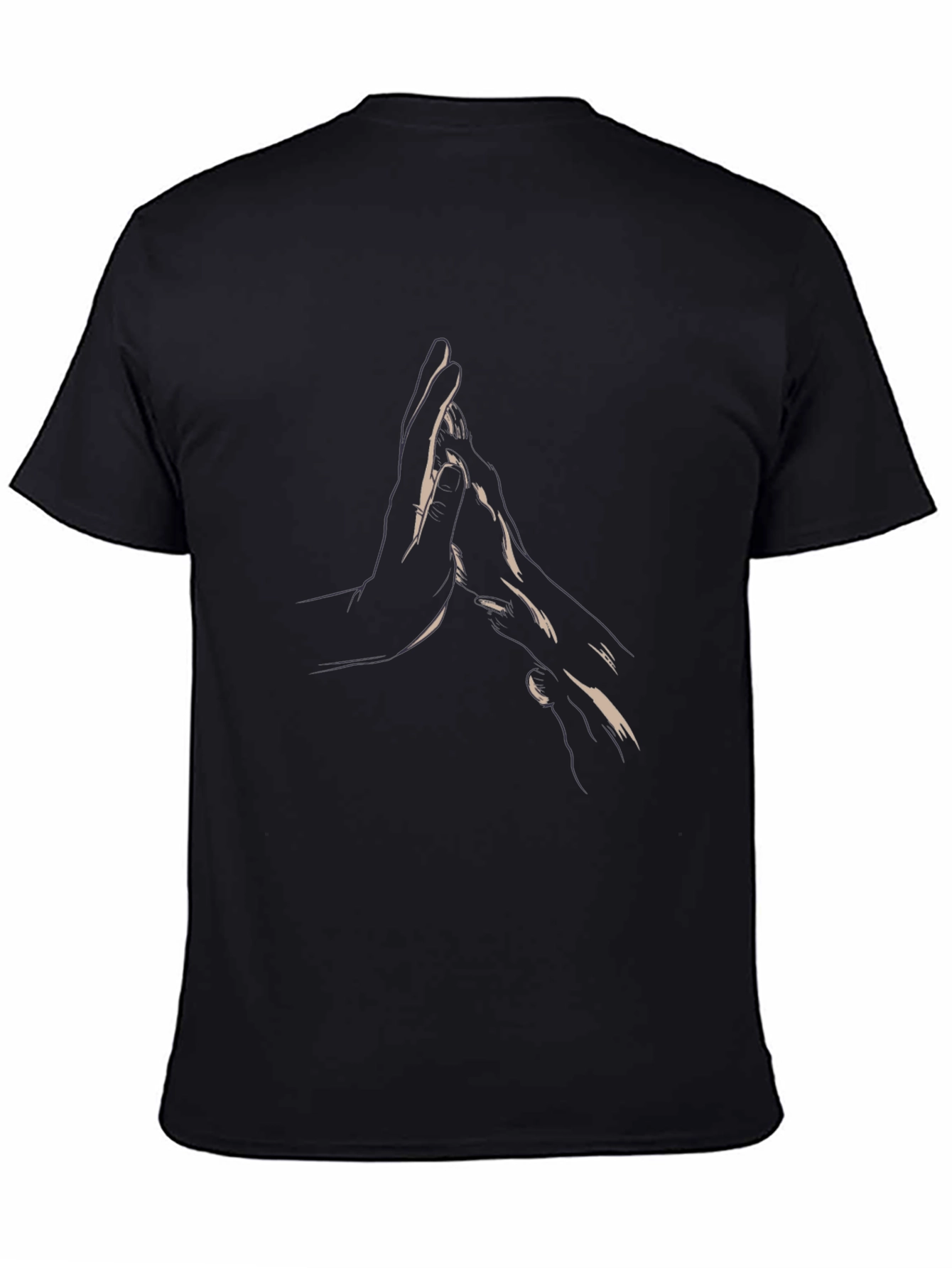 Minimalist Hand Design Black T-Shirt