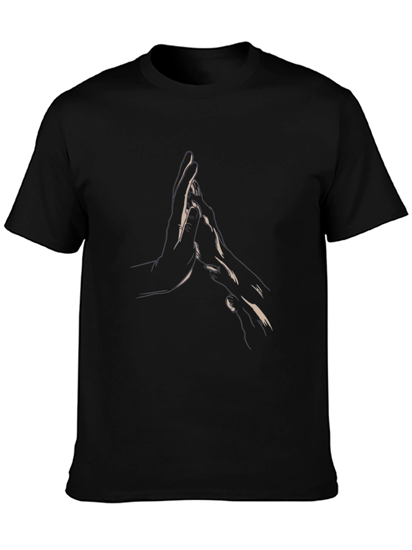 Minimalist Hand Design Black T-Shirt