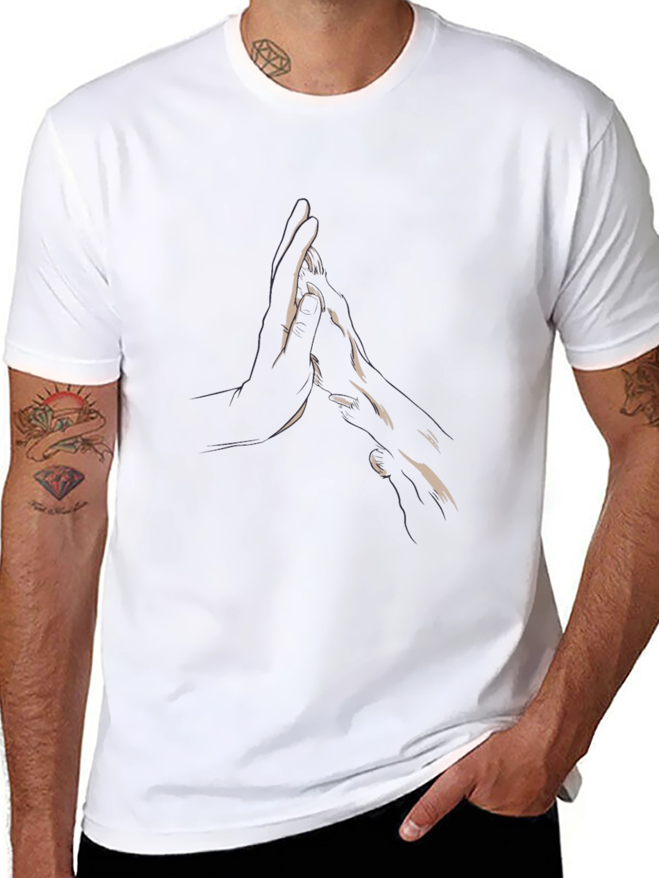 Minimalist Hand Design Black T-Shirt