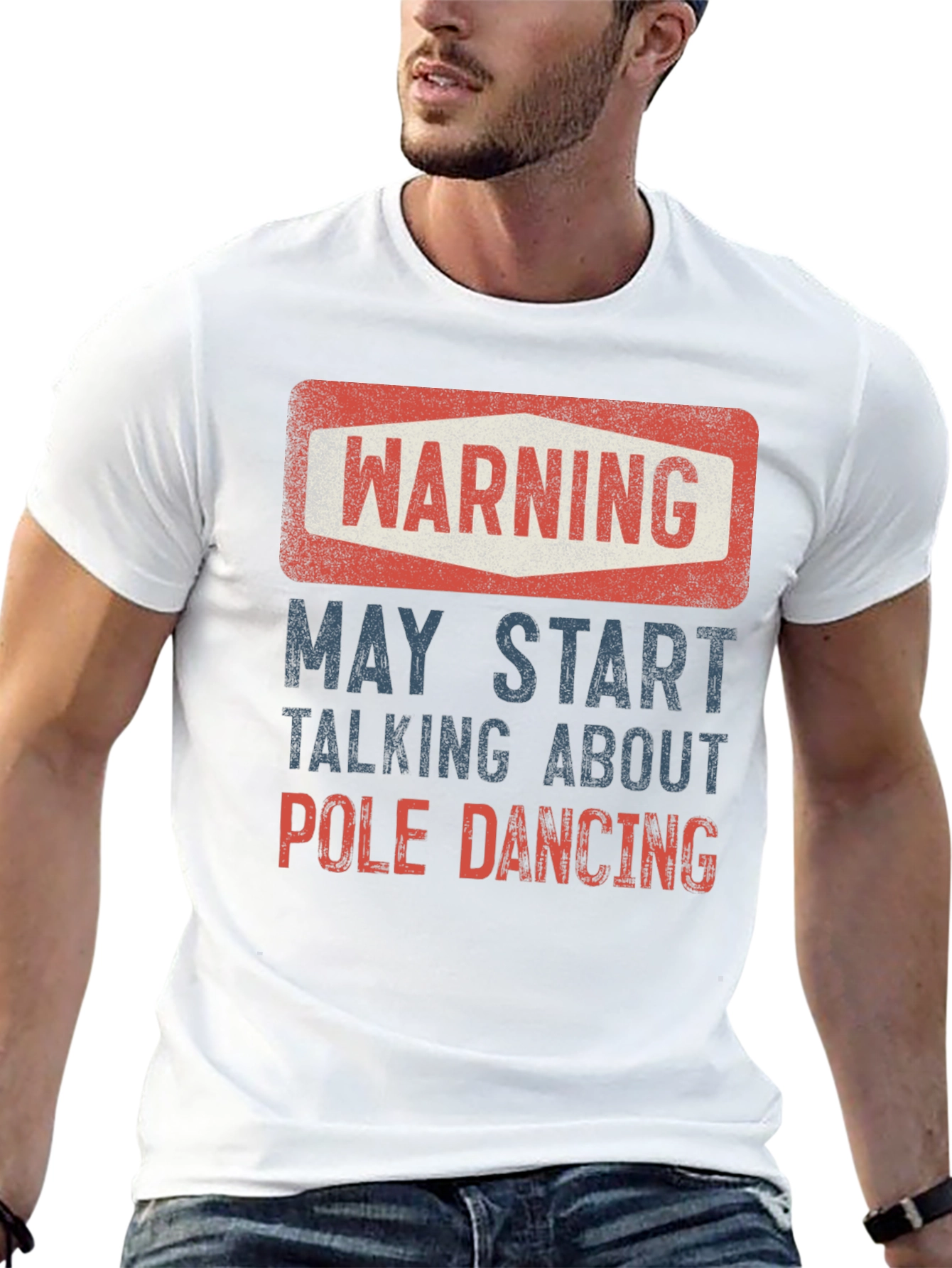 Warning May Start Talking About Pole Dancing Graphic T-Shirt