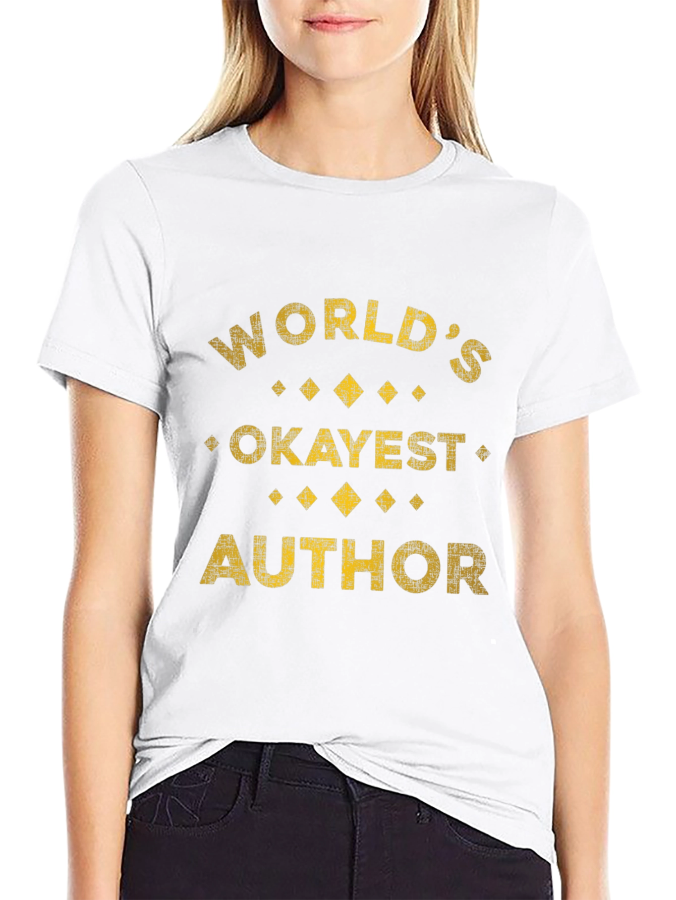 Worlds Okayest Author Novelty T-Shirt