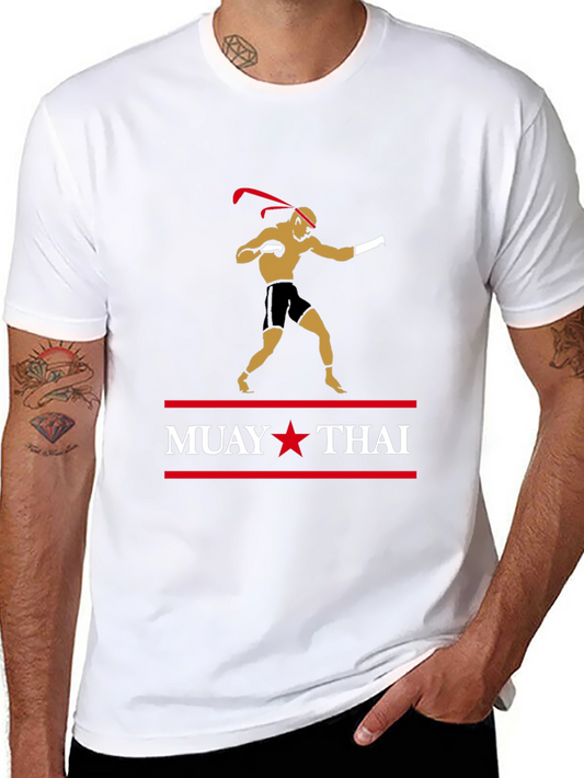 Muay Thai Fighter Graphic Tee - Black Martial Arts T-Shirt