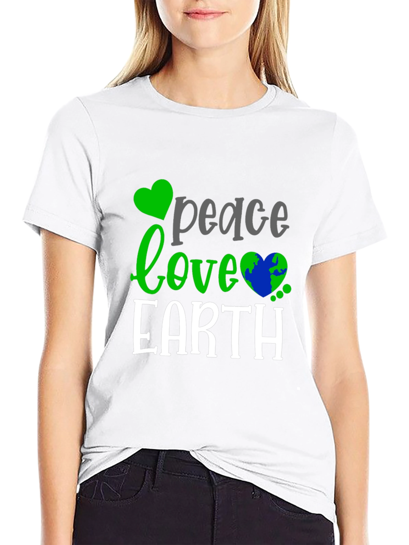 Peace Love Earth T-Shirt - Eco-Friendly Design