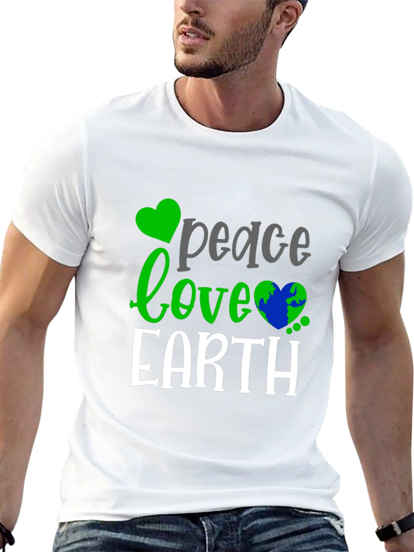 Peace Love Earth T-Shirt - Eco-Friendly Design