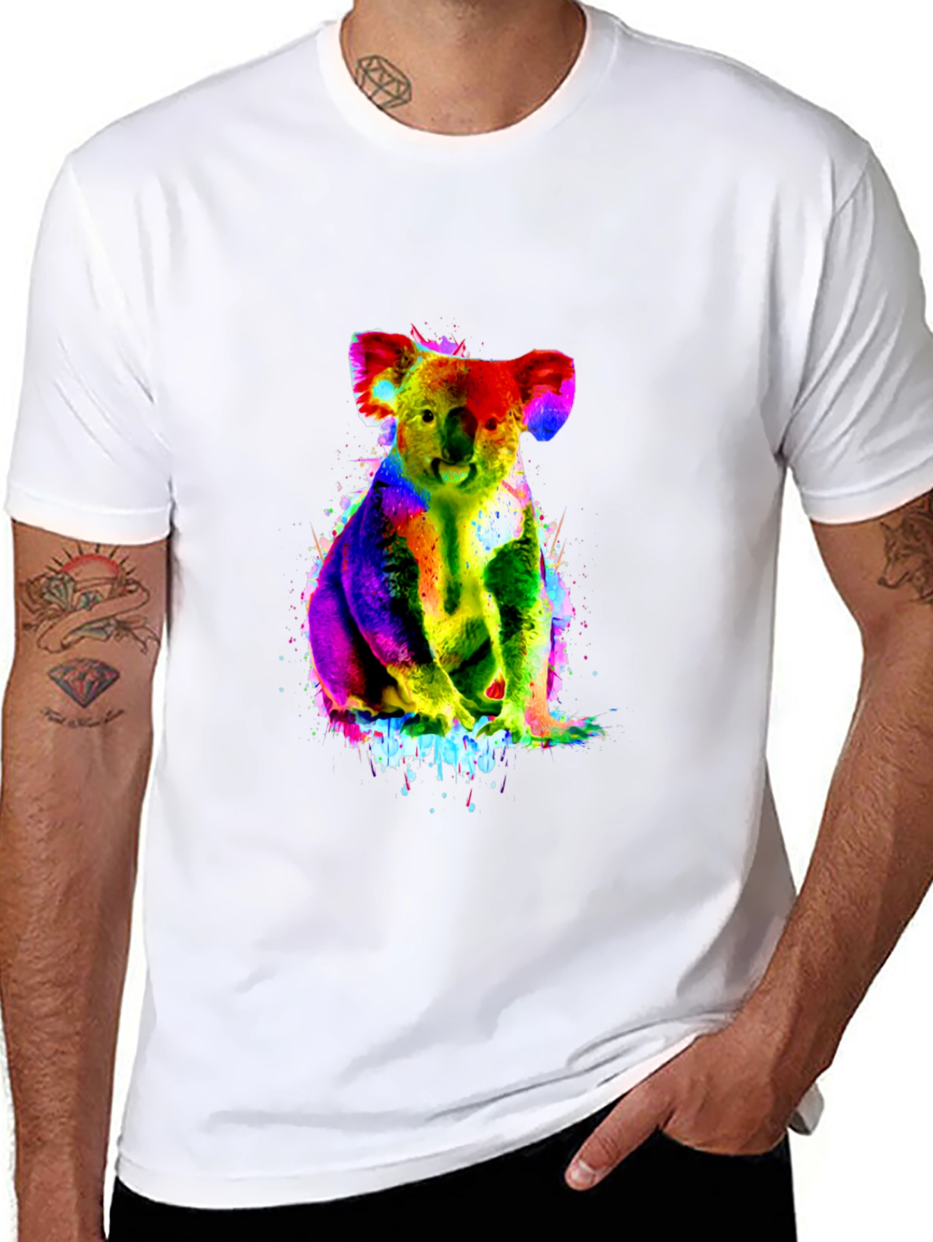 Colorful Koala Graphic T-Shirt