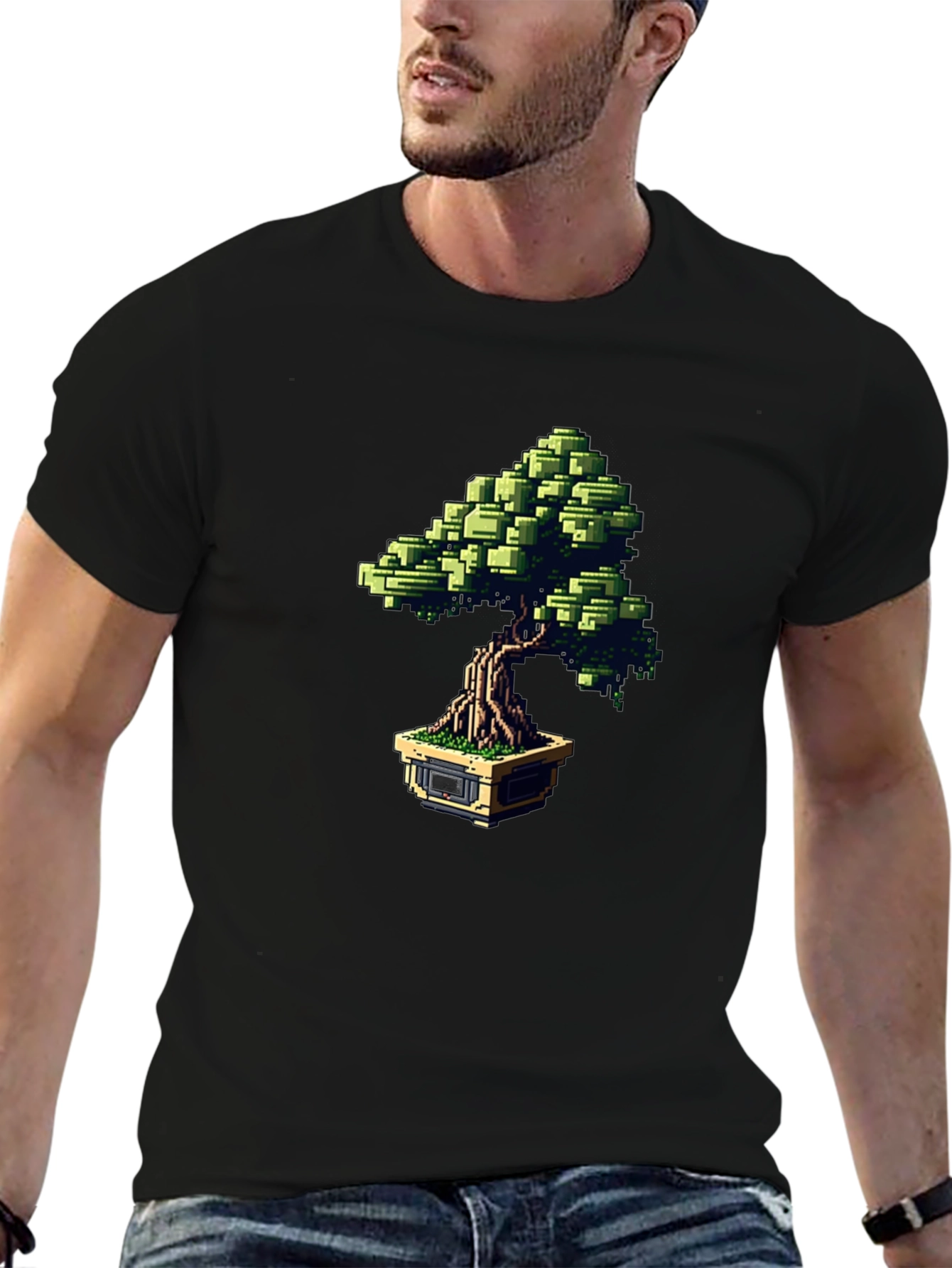 Pixel Bonsai Black T-Shirt