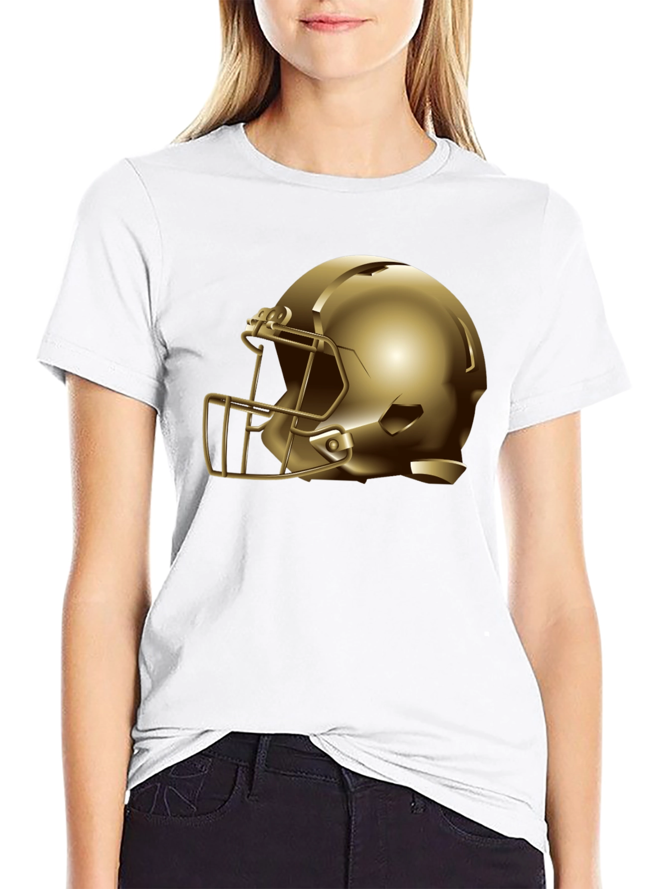 Gold Helmet Graphic Tee - Football Fan Apparel