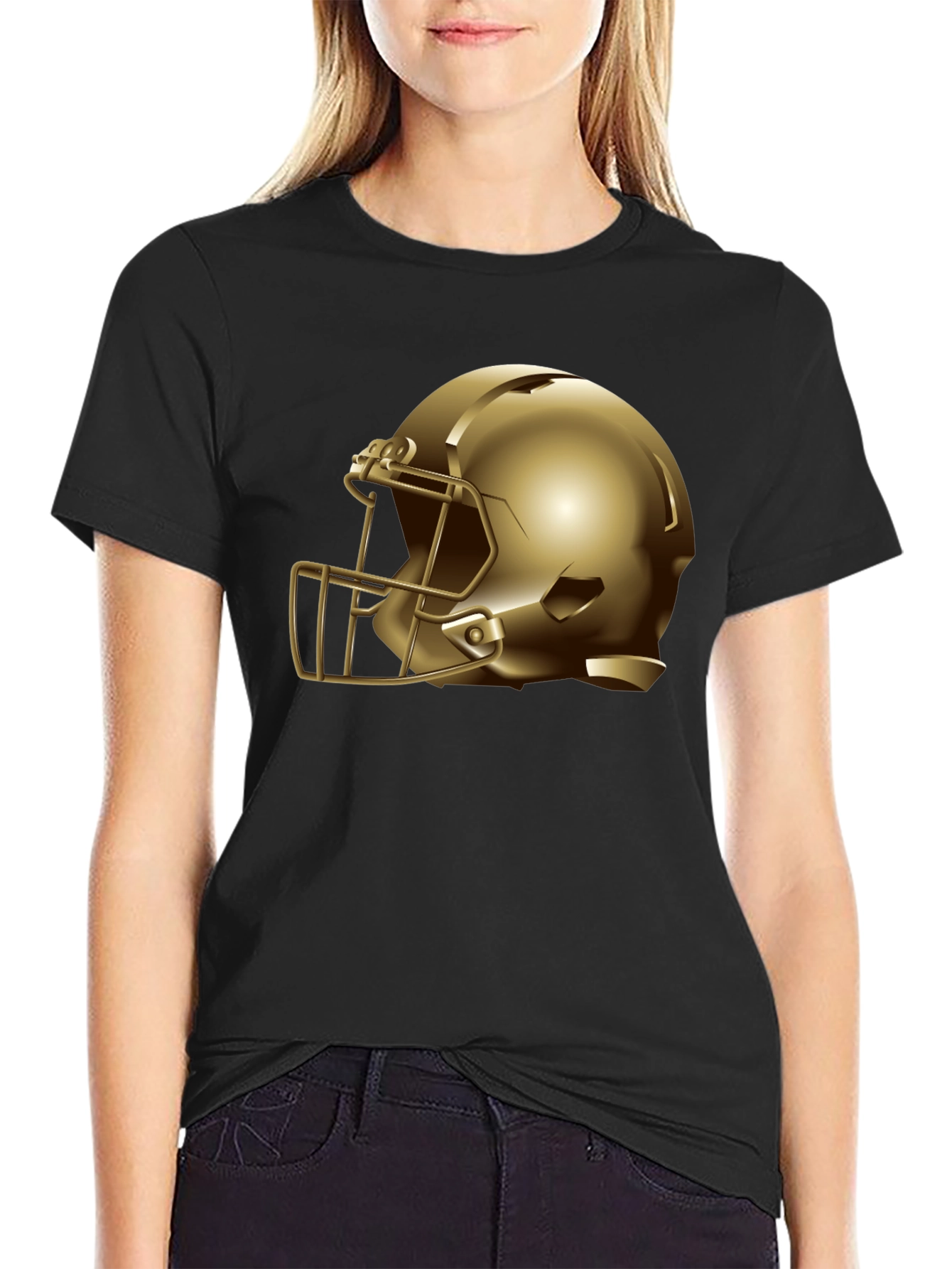 Gold Helmet Graphic Tee - Football Fan Apparel