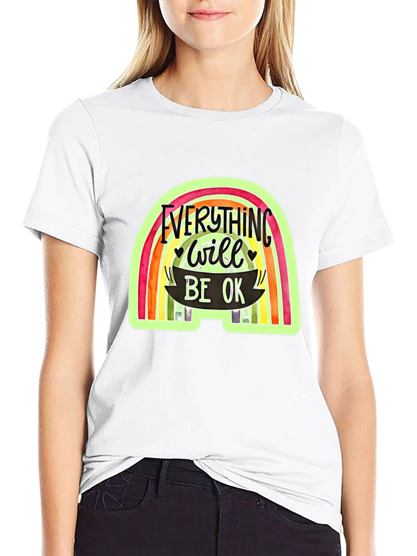 Everything Will Be OK Rainbow Graphic Tee