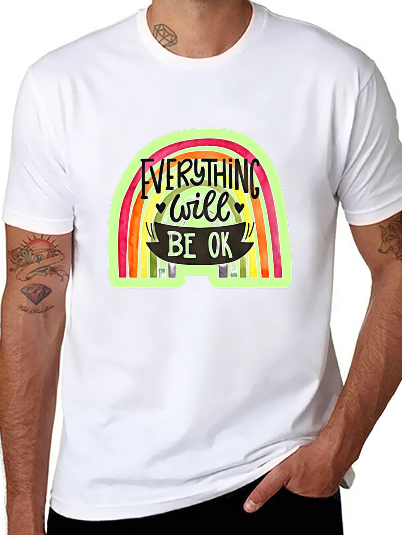 Everything Will Be OK Rainbow Graphic Tee