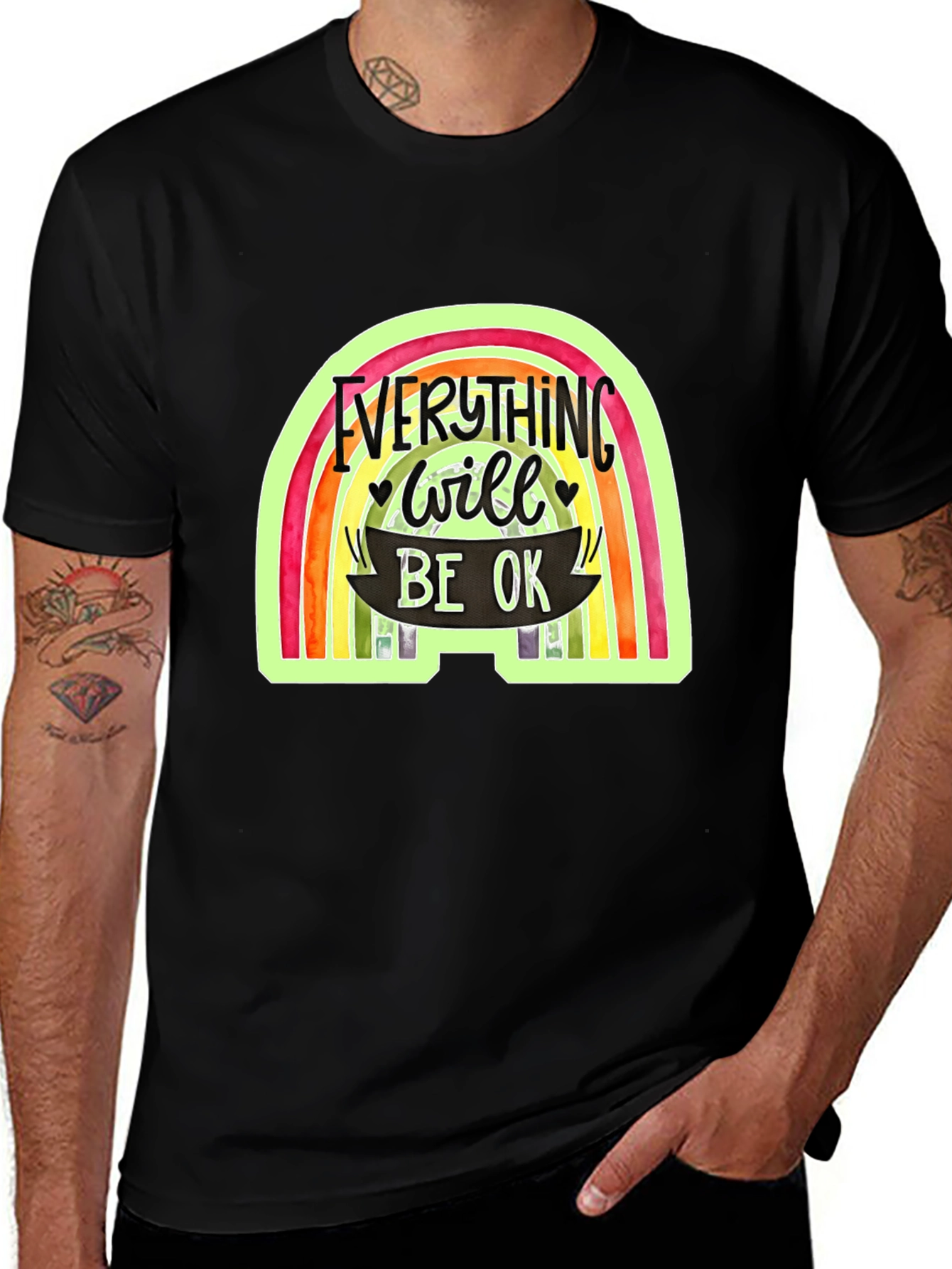 Everything Will Be OK Rainbow Graphic Tee