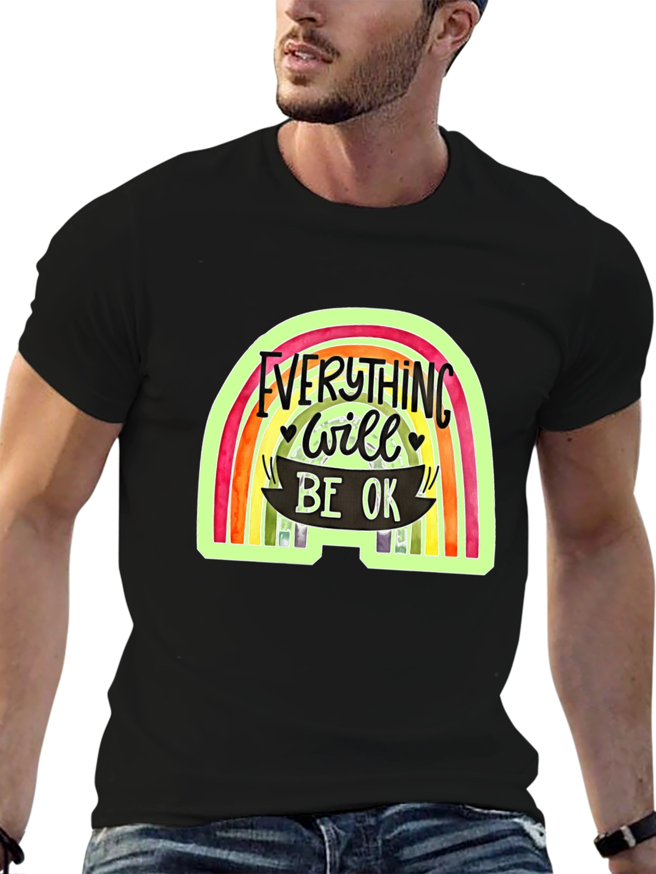 Everything Will Be OK Rainbow Graphic Tee