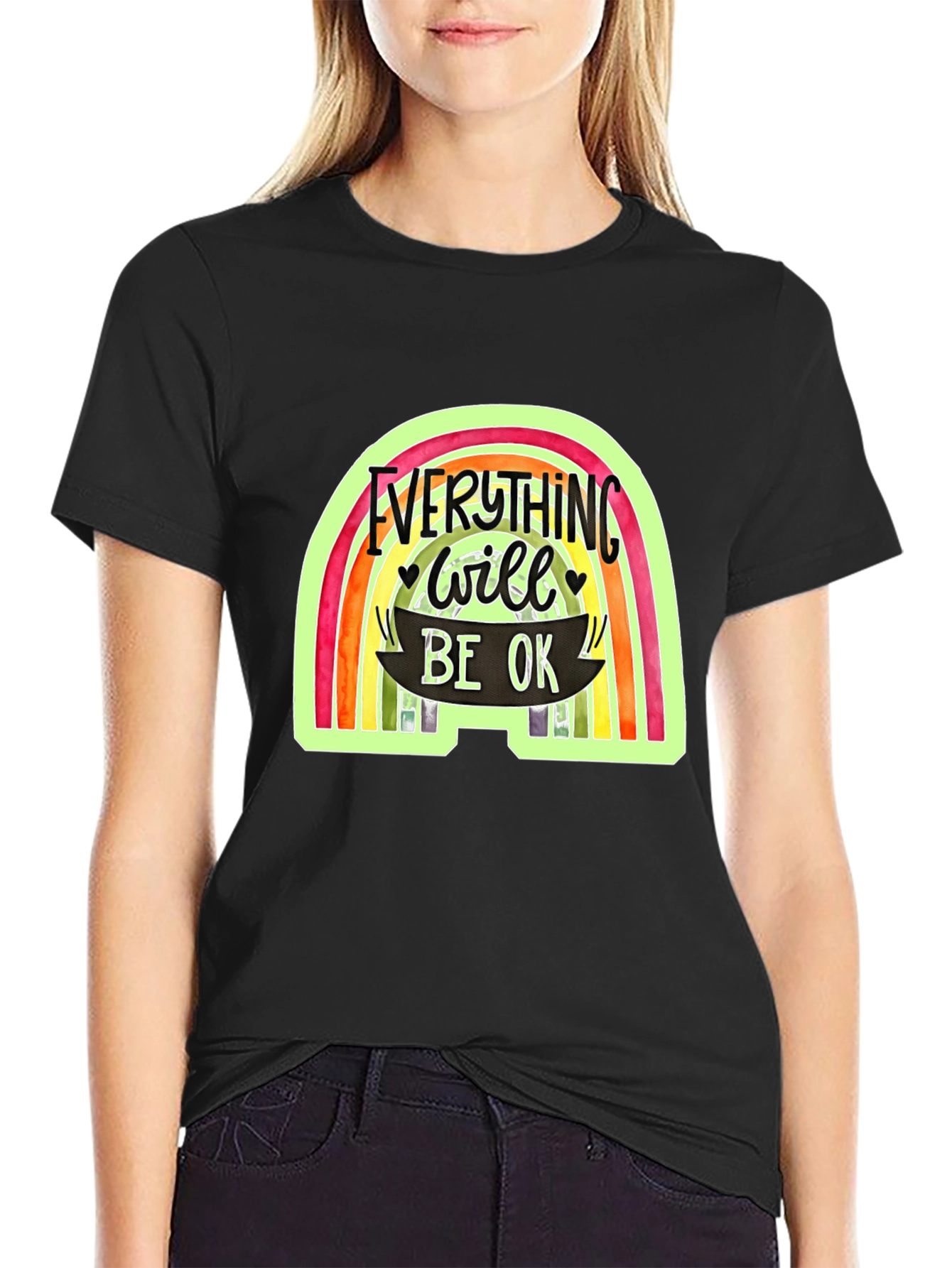 Everything Will Be OK Rainbow Graphic Tee