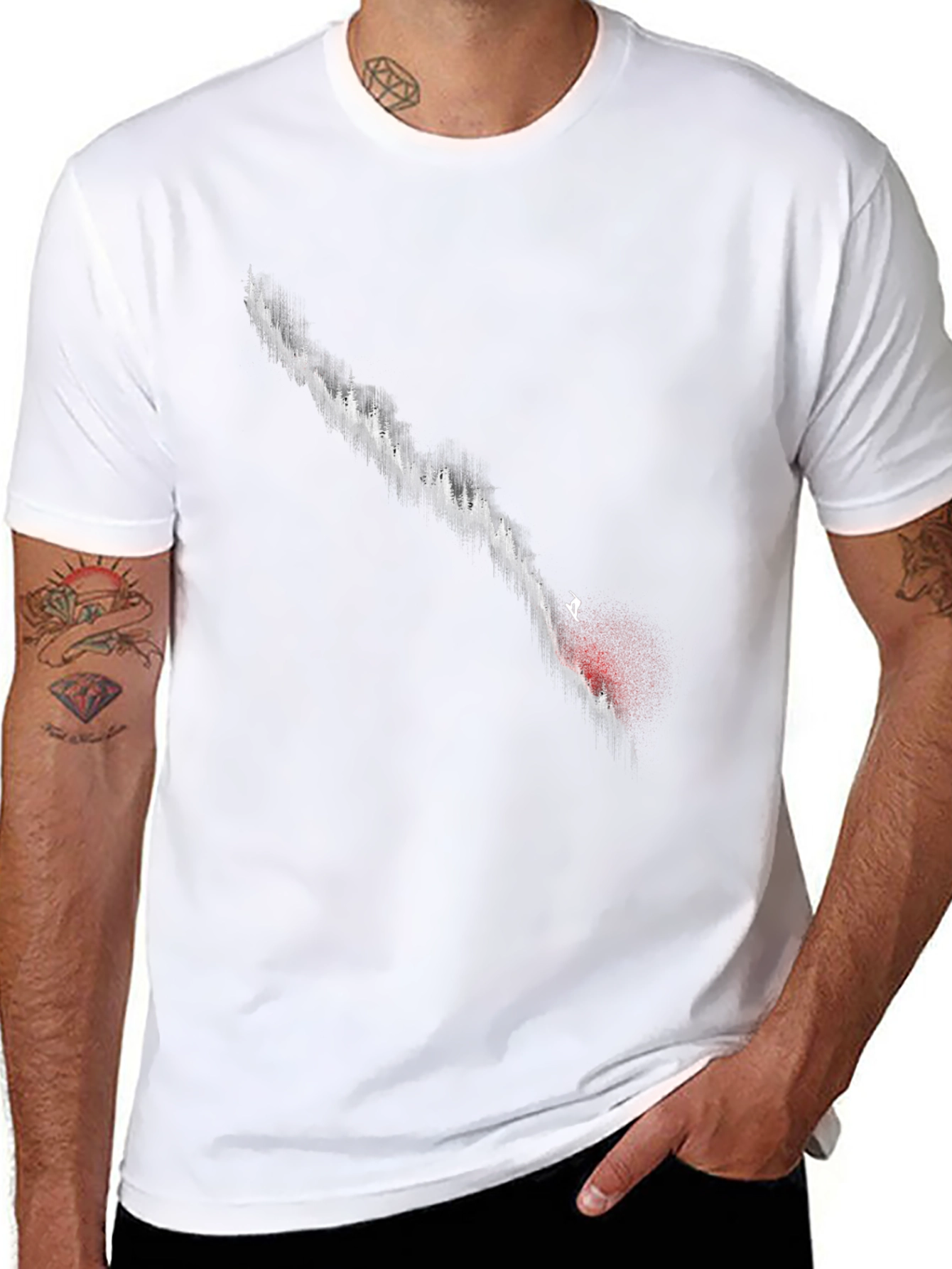 Abstract Graphic Print Black T-Shirt for Men