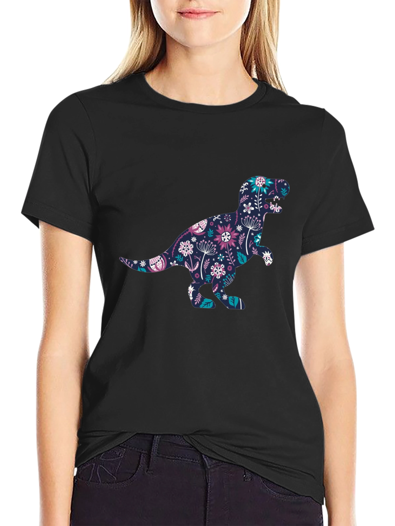 Floral Dinosaur Graphic Tee