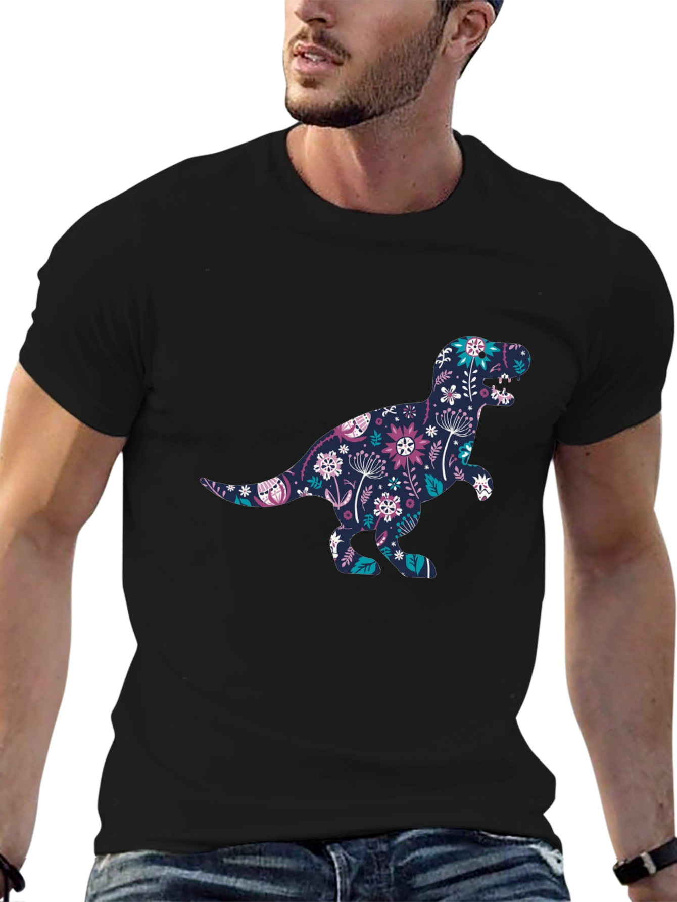 Floral Dinosaur Graphic Tee