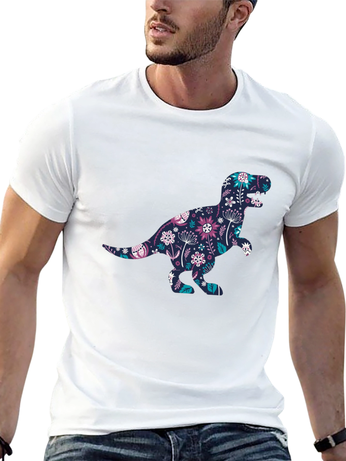Floral Dinosaur Graphic Tee
