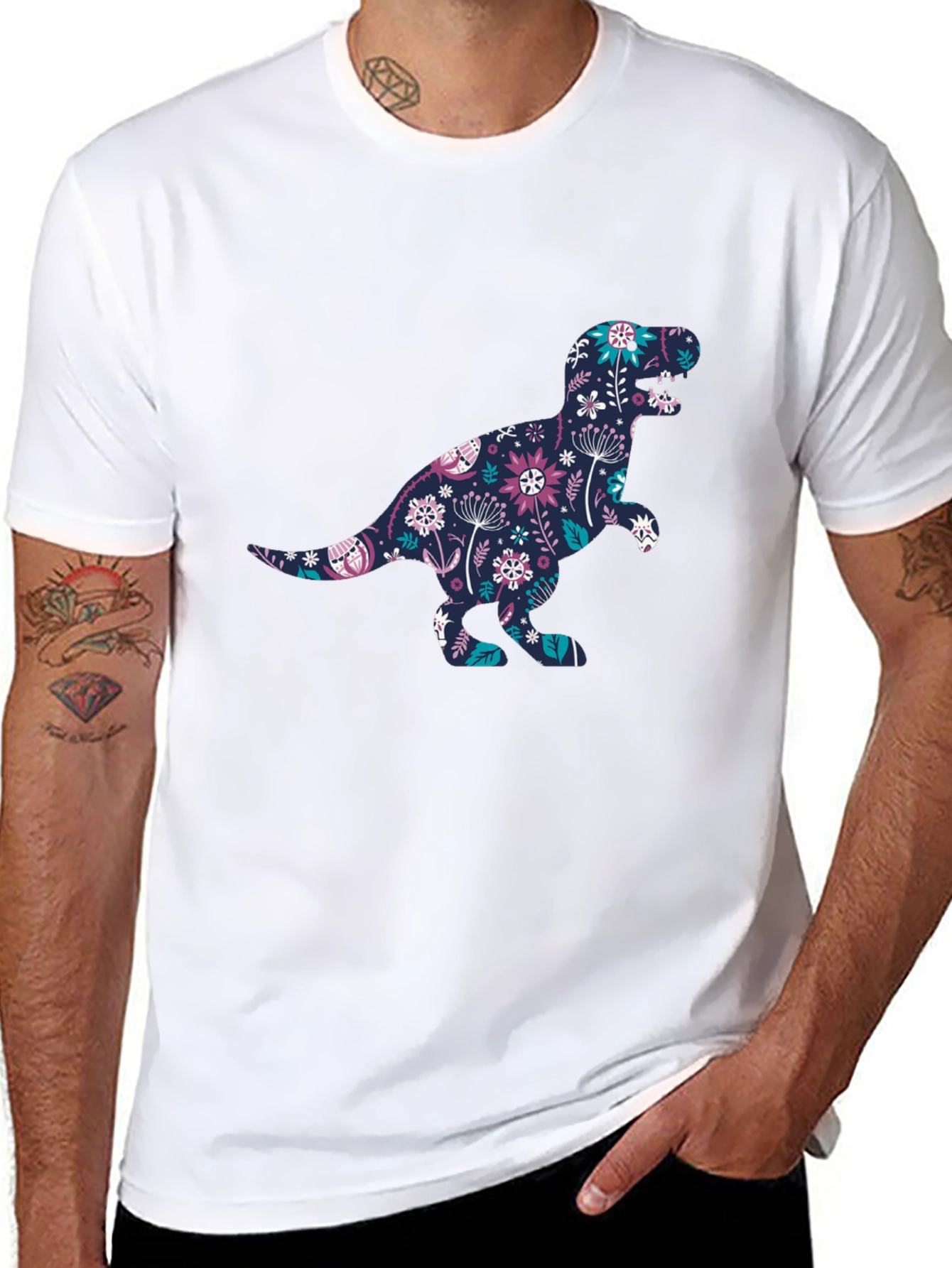 Floral Dinosaur Graphic Tee