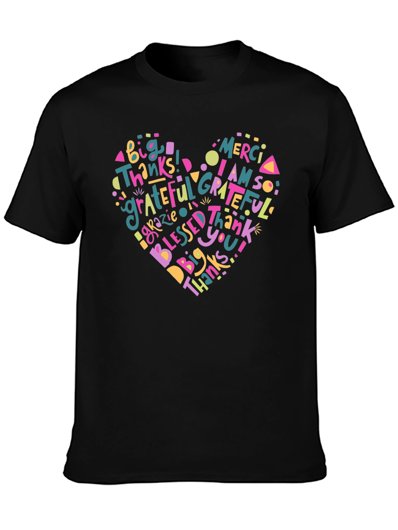 Grateful Heart Graphic T-Shirt - Thankful Design