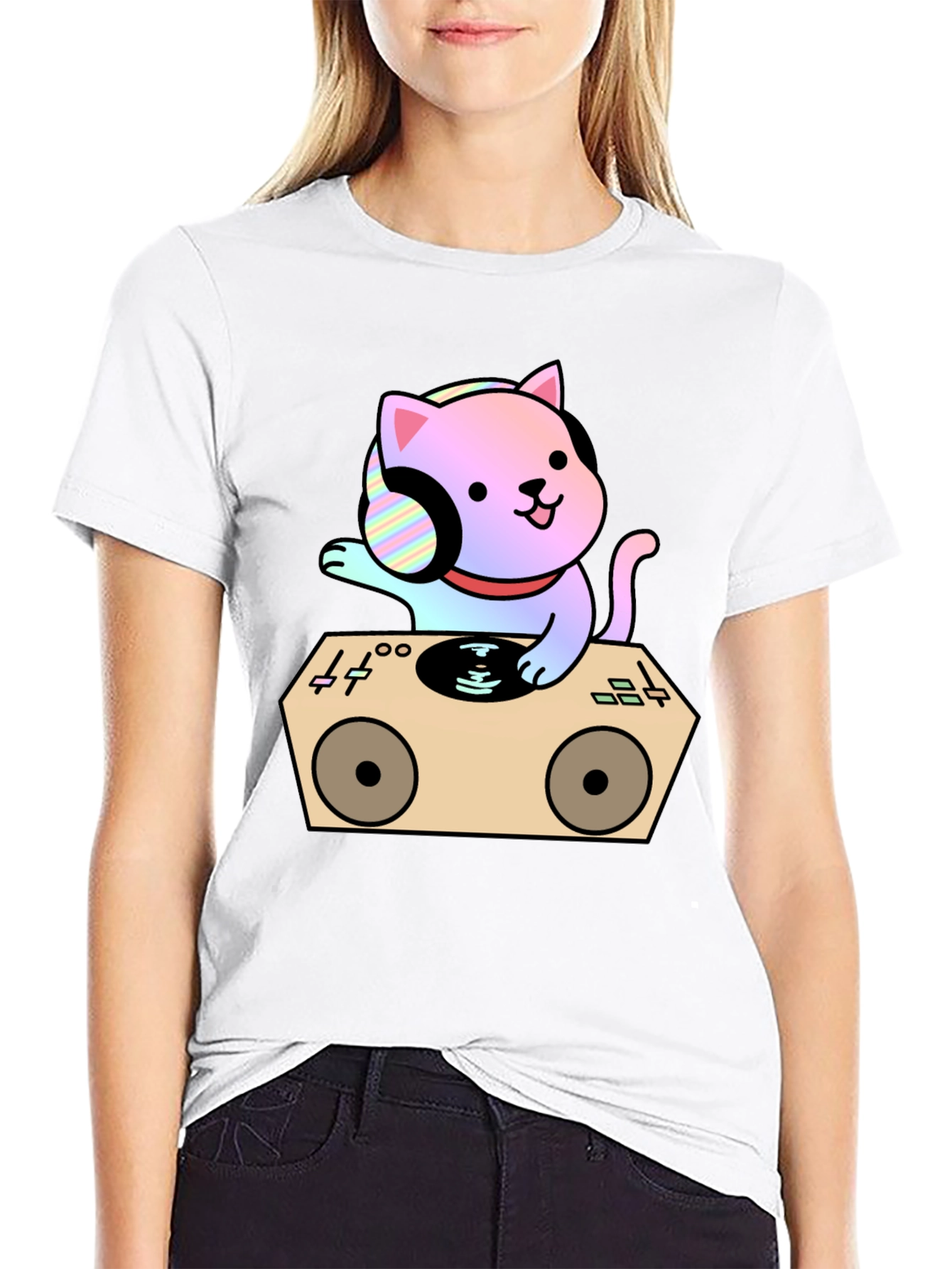 DJ Cat Graphic T-Shirt - Cool Music Lover Tee