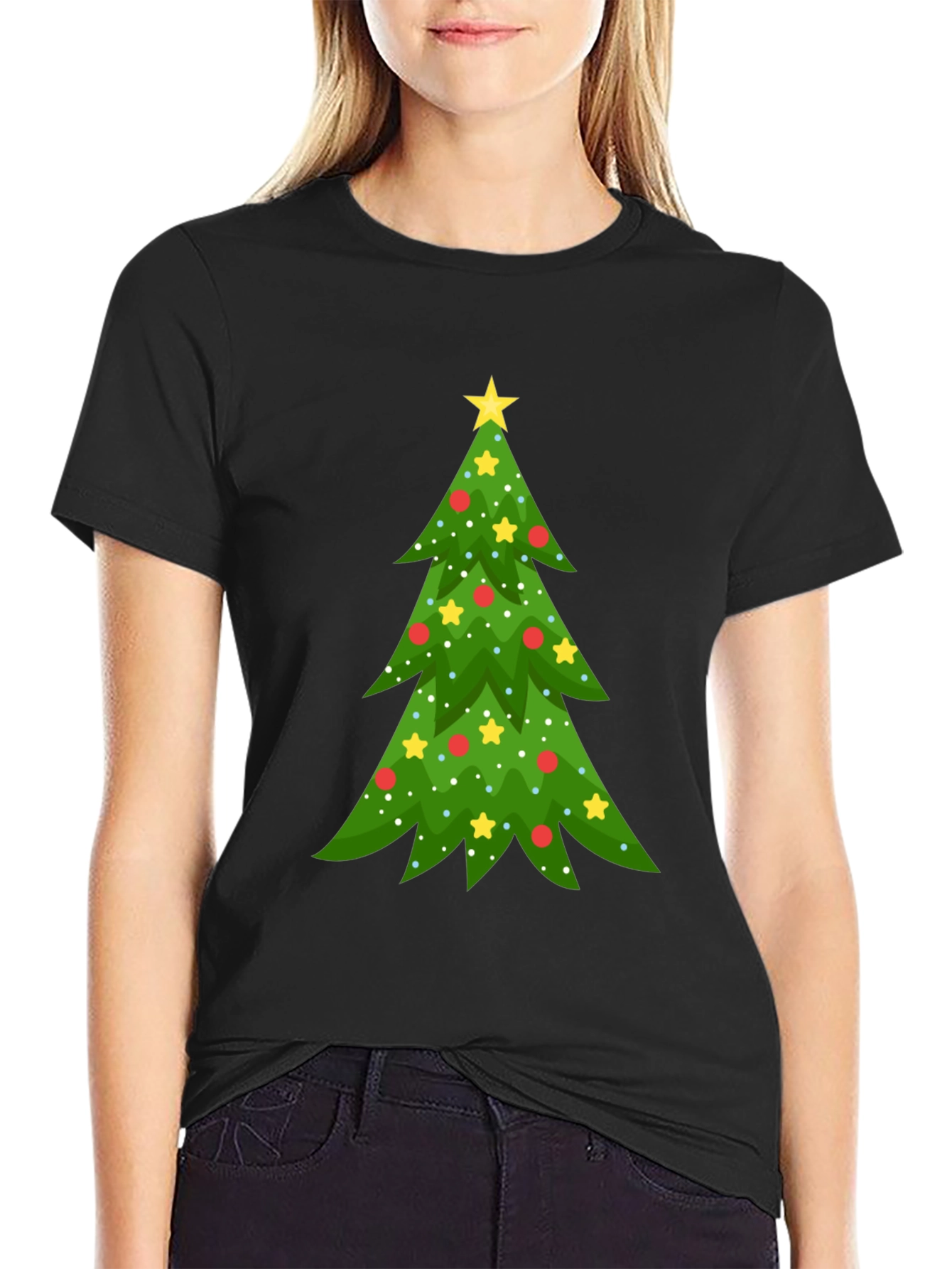 Festive Christmas Tree Graphic Tee - Holiday Spirit!