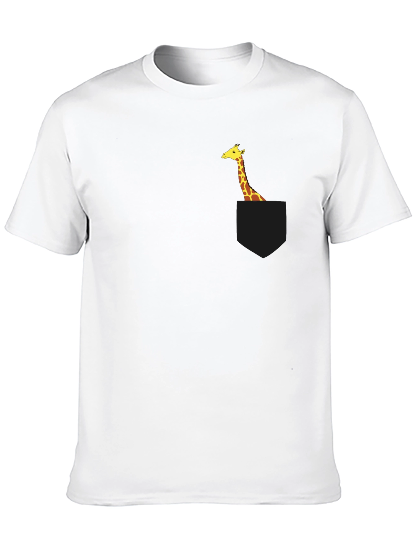 Giraffe Pocket Tee - Black Novelty T-Shirt