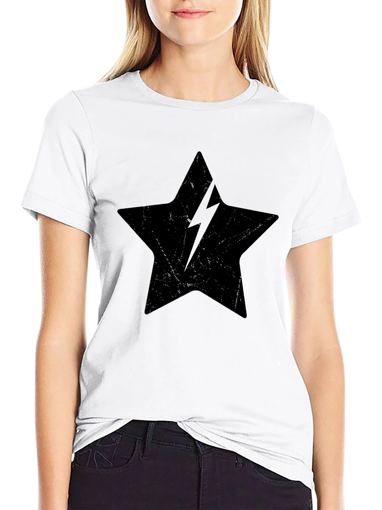 Black Star Lightning Bolt Graphic Tee
