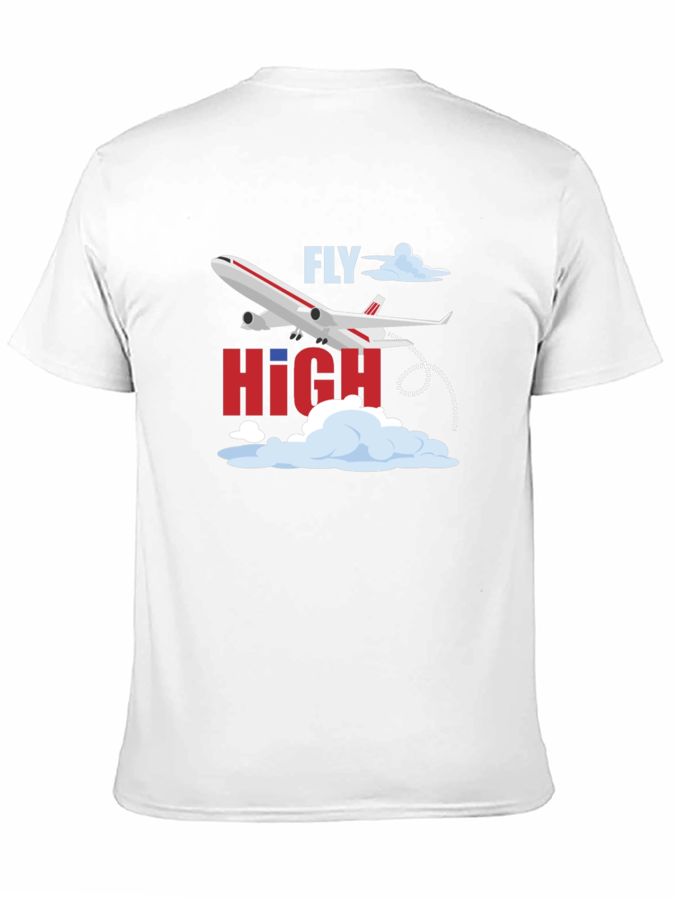 Fly High Airplane Graphic Tee - Black Cotton T-Shirt