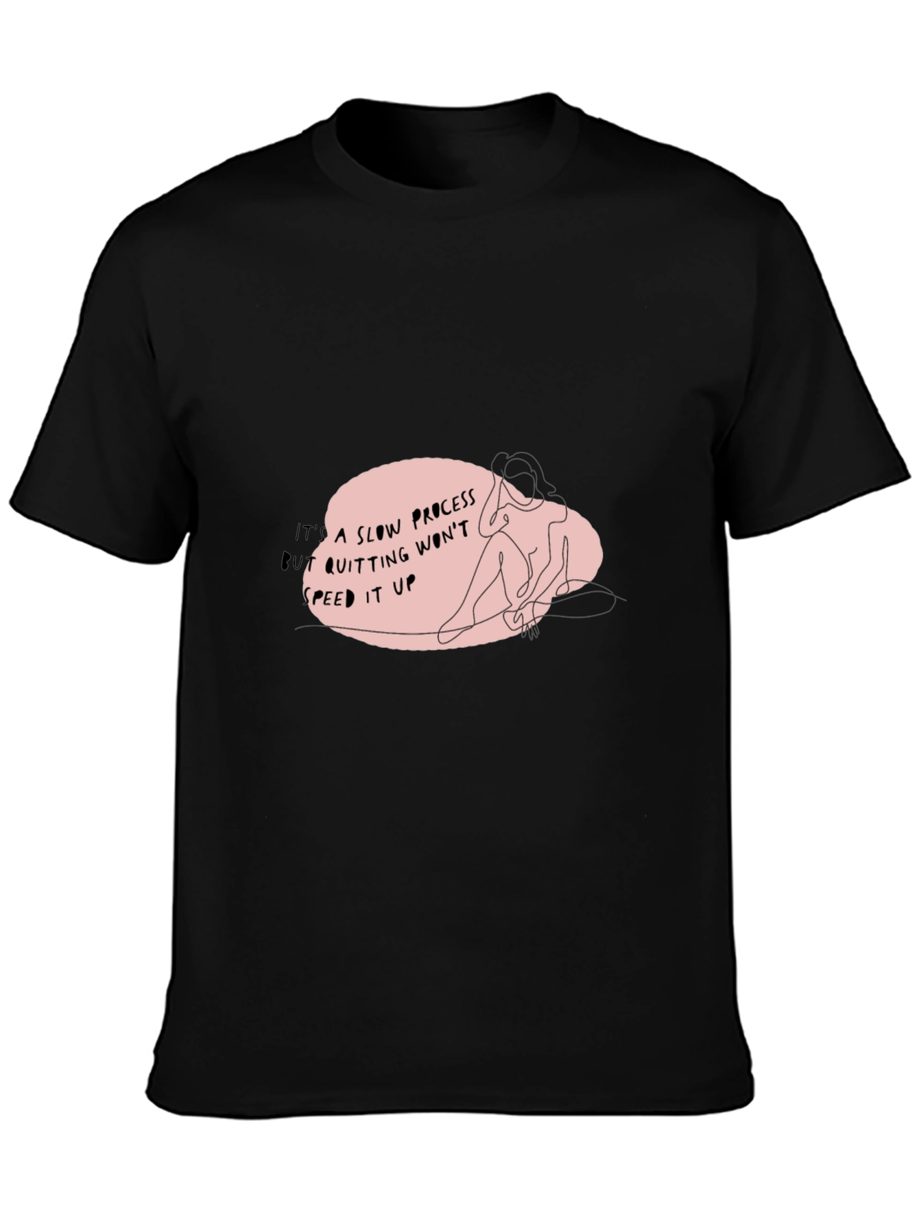 Motivational Graphic Print Crew Neck Tee