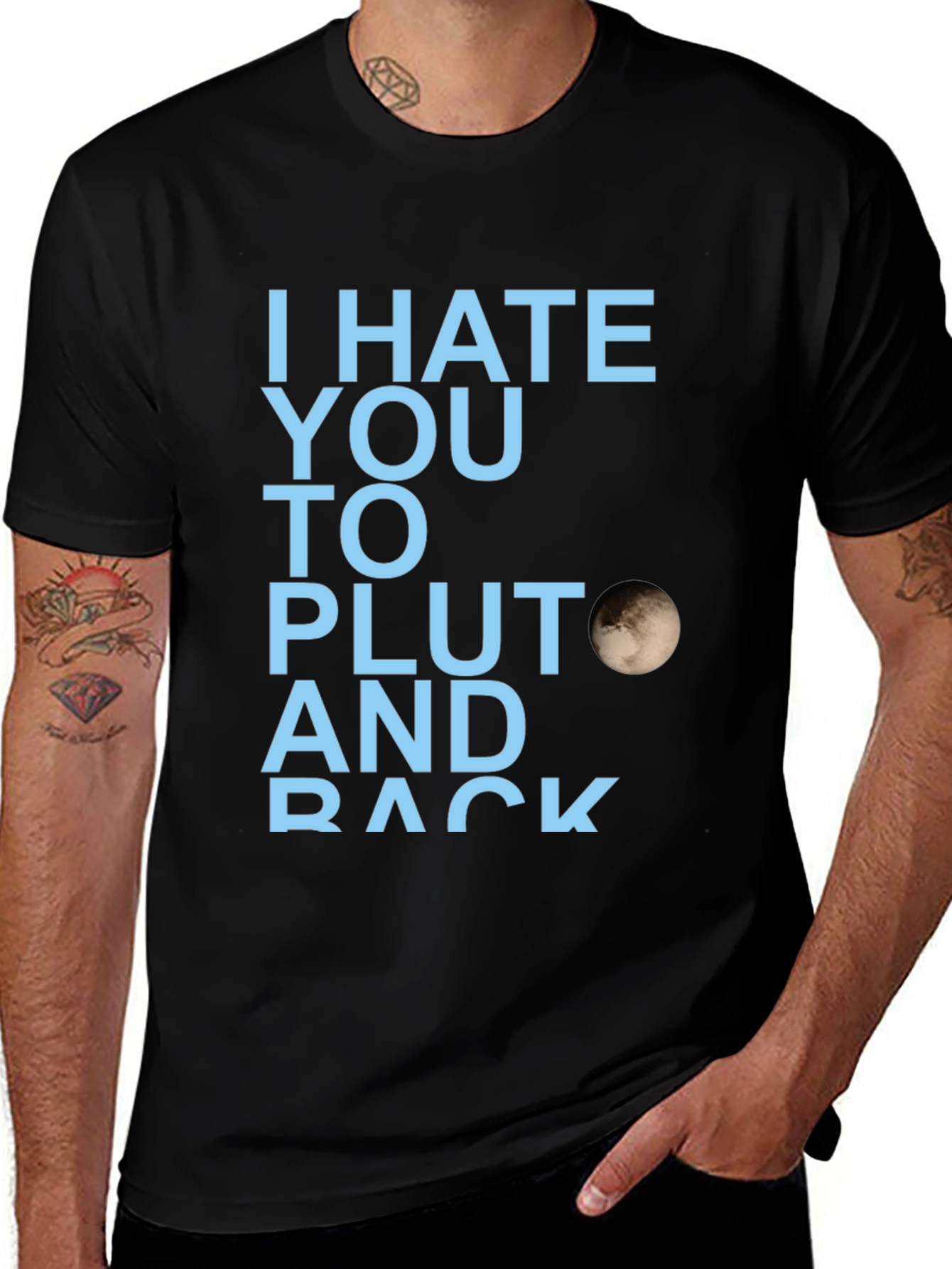 I Hate You to Pluto Graphic T-Shirt