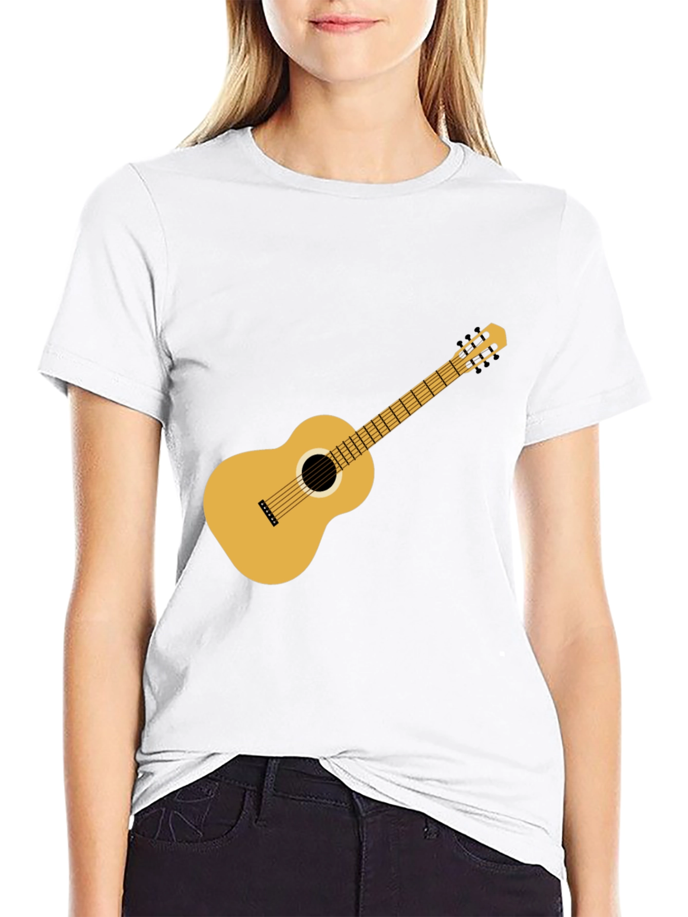 Black Guitar T-Shirt: Classic Music Style