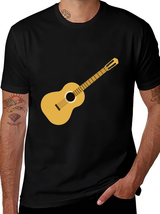 Black Guitar T-Shirt: Classic Music Style