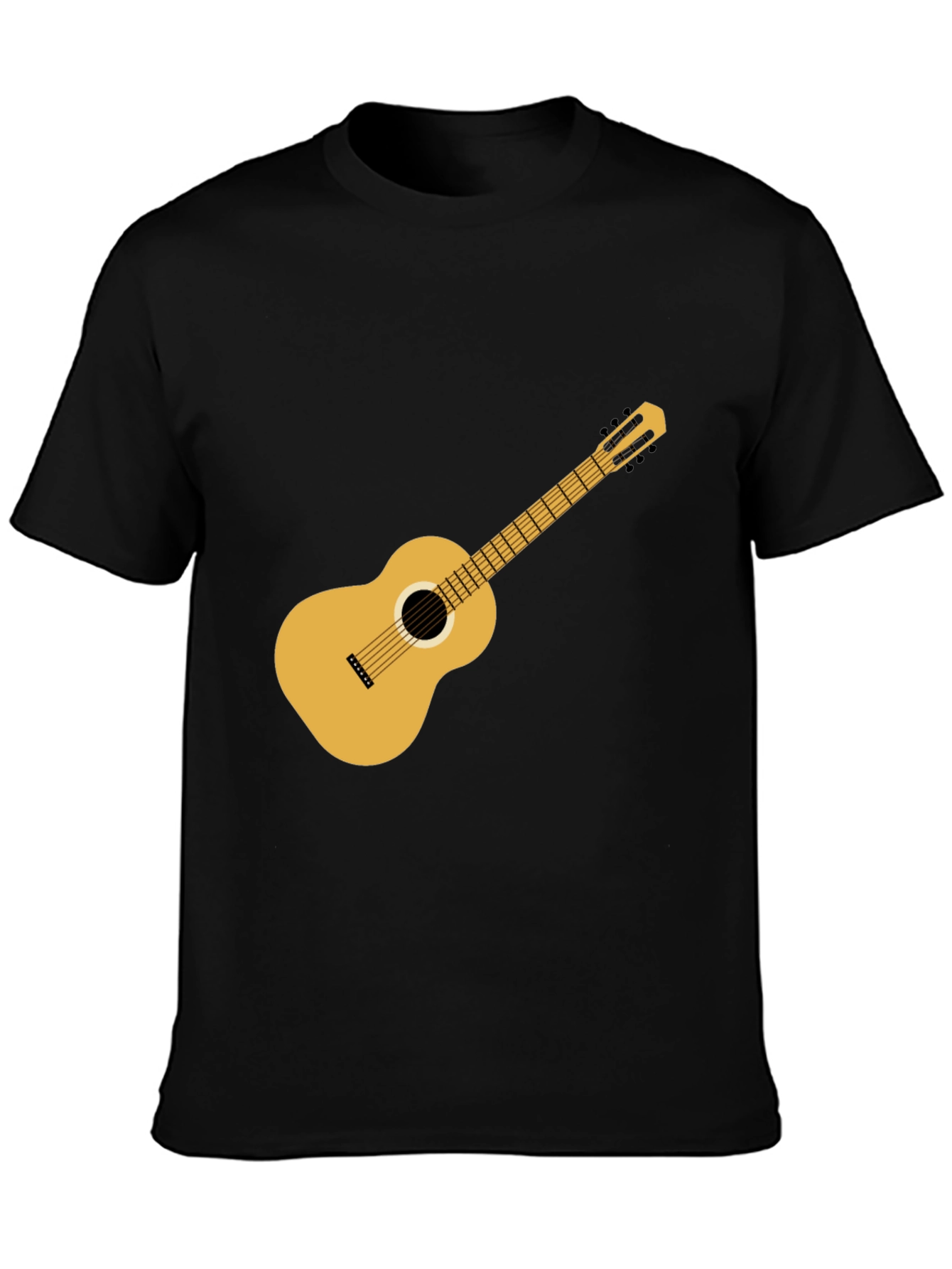 Black Guitar T-Shirt: Classic Music Style
