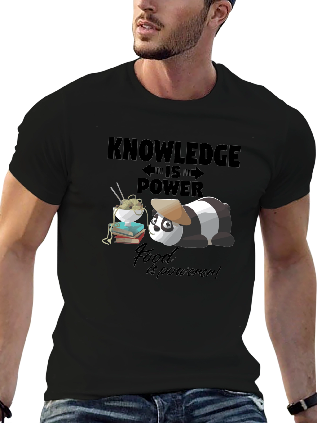 Knowledge is Power Panda T-Shirt