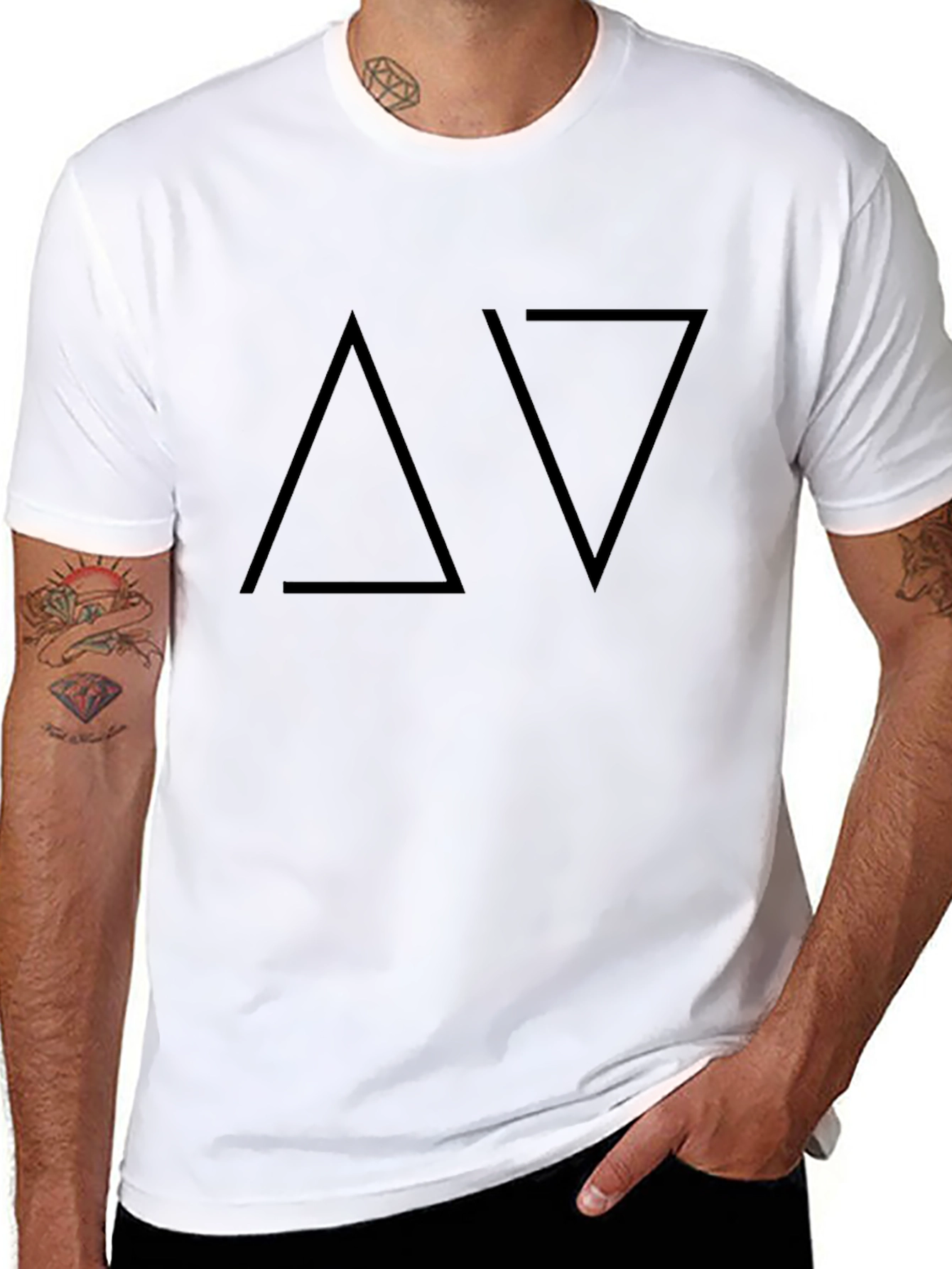 Minimalist Black T-Shirt with Triangle Design