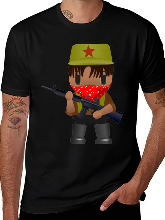Cartoon Guerrilla T-Shirt - Black Graphic Tee