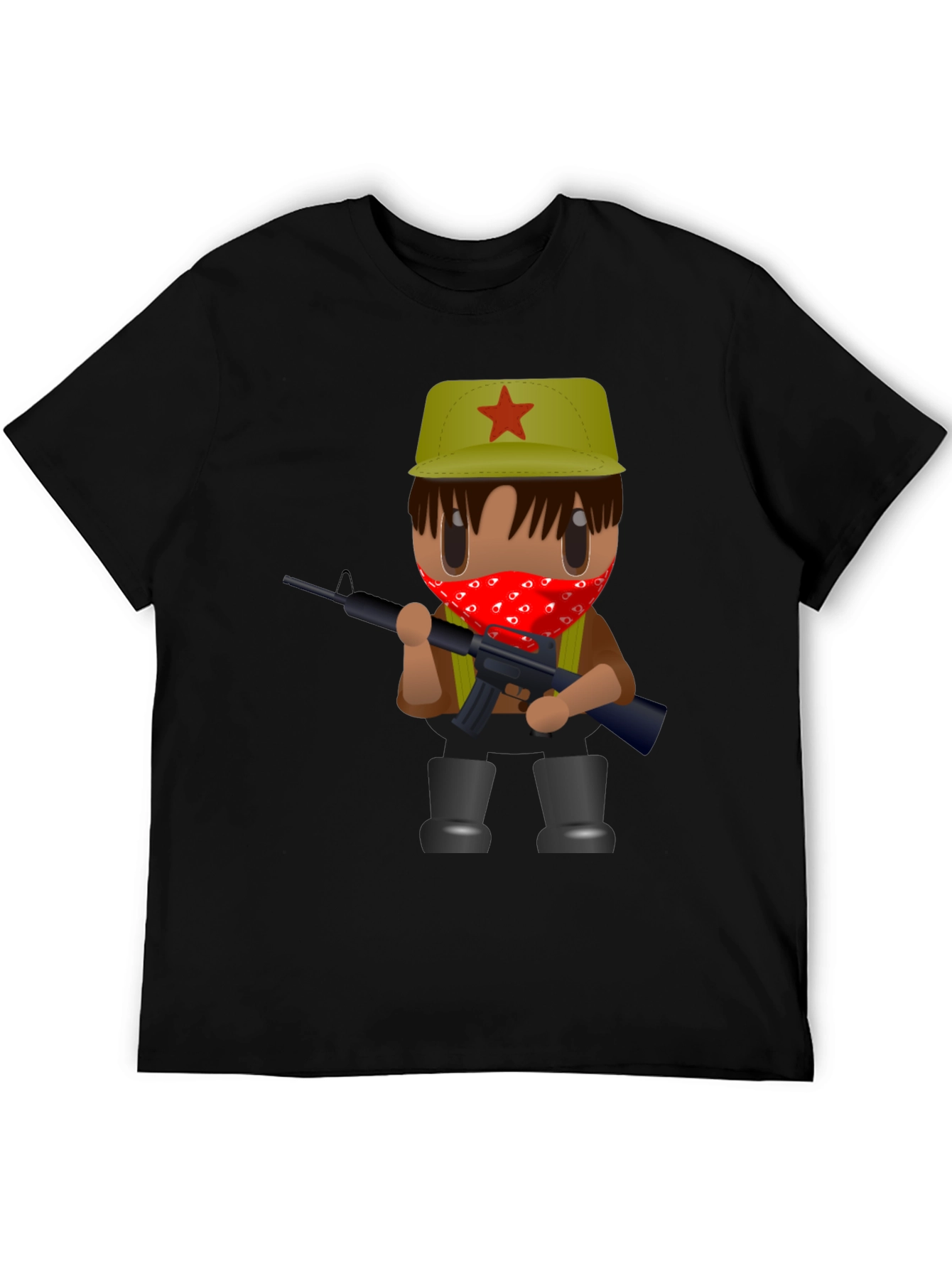 Cartoon Guerrilla T-Shirt - Black Graphic Tee