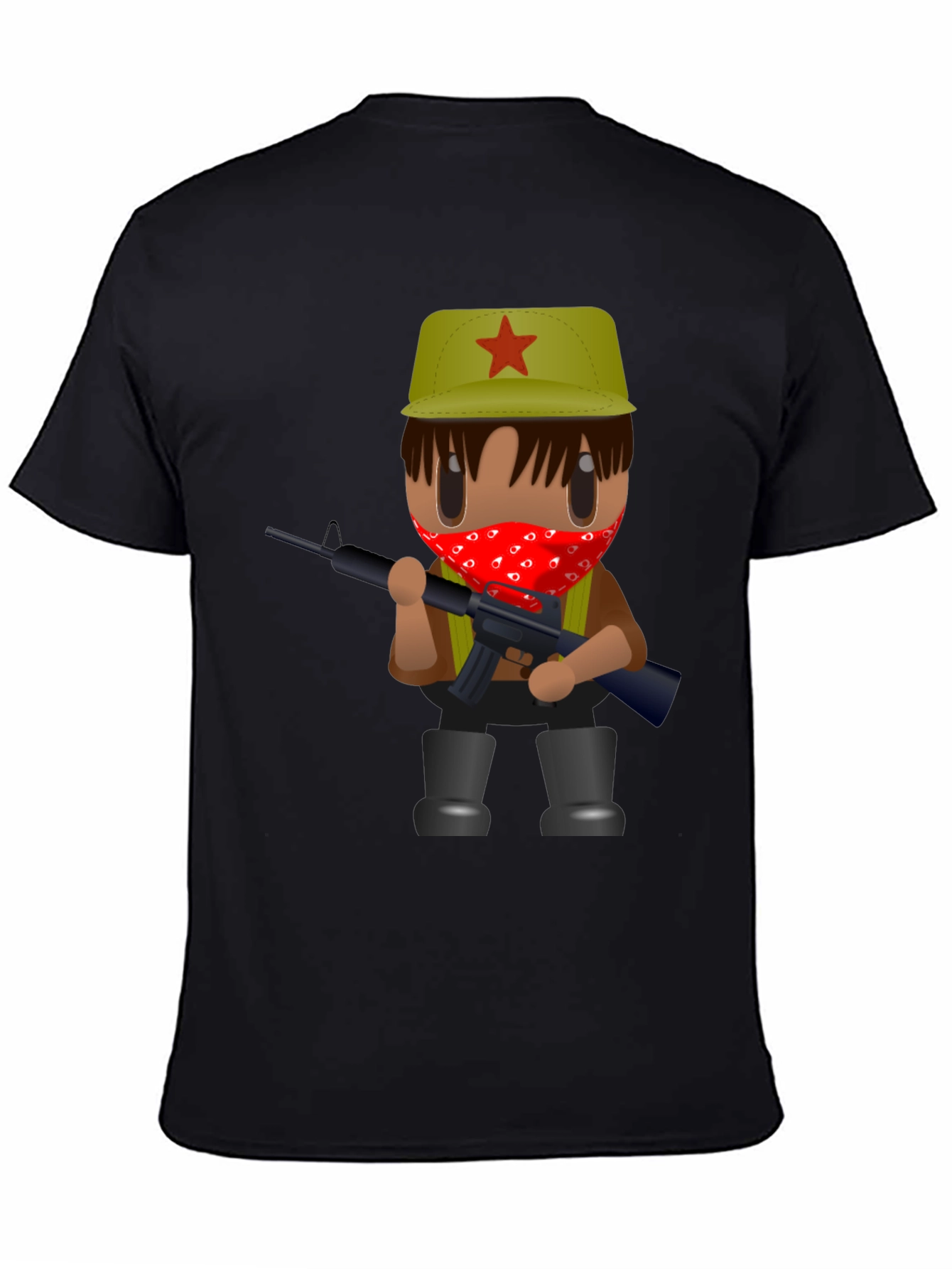 Cartoon Guerrilla T-Shirt - Black Graphic Tee