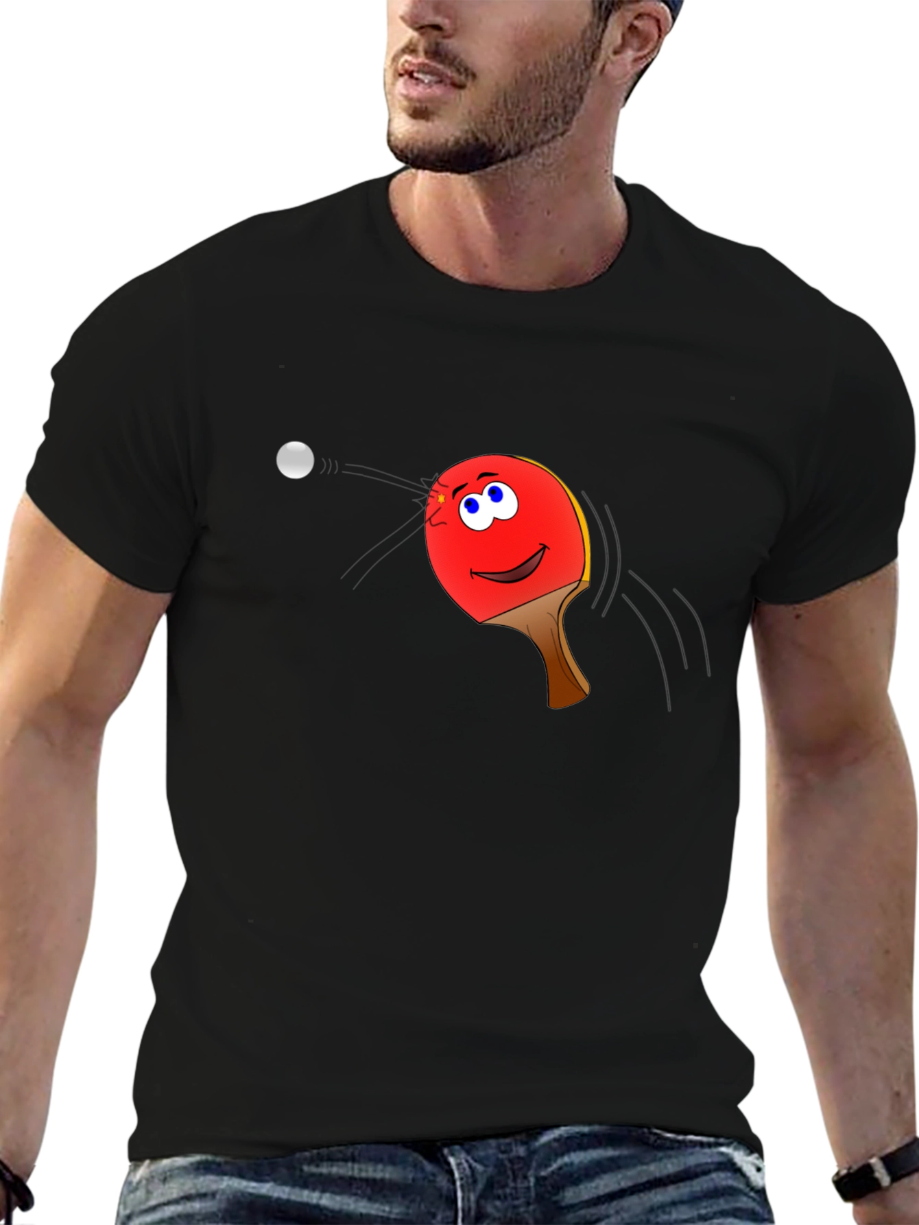 Ping Pong Paddle Face Graphic Tee