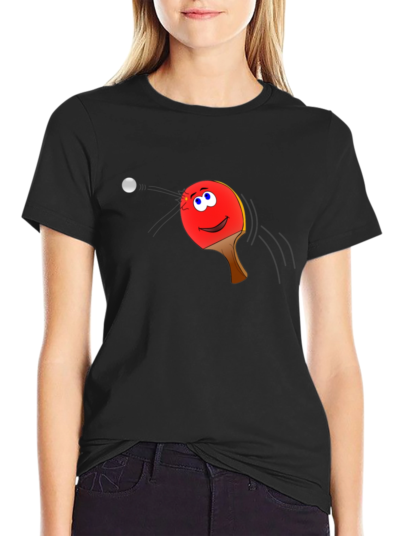 Ping Pong Paddle Face Graphic Tee