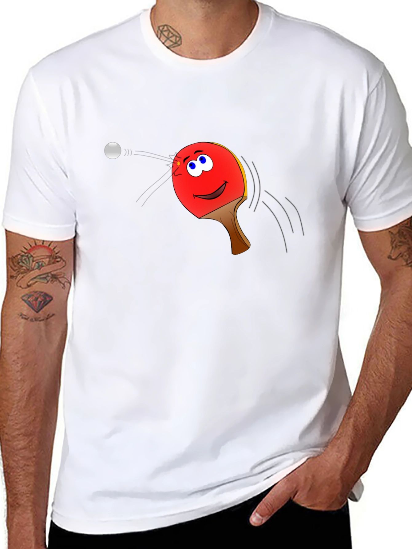 Ping Pong Paddle Face Graphic Tee
