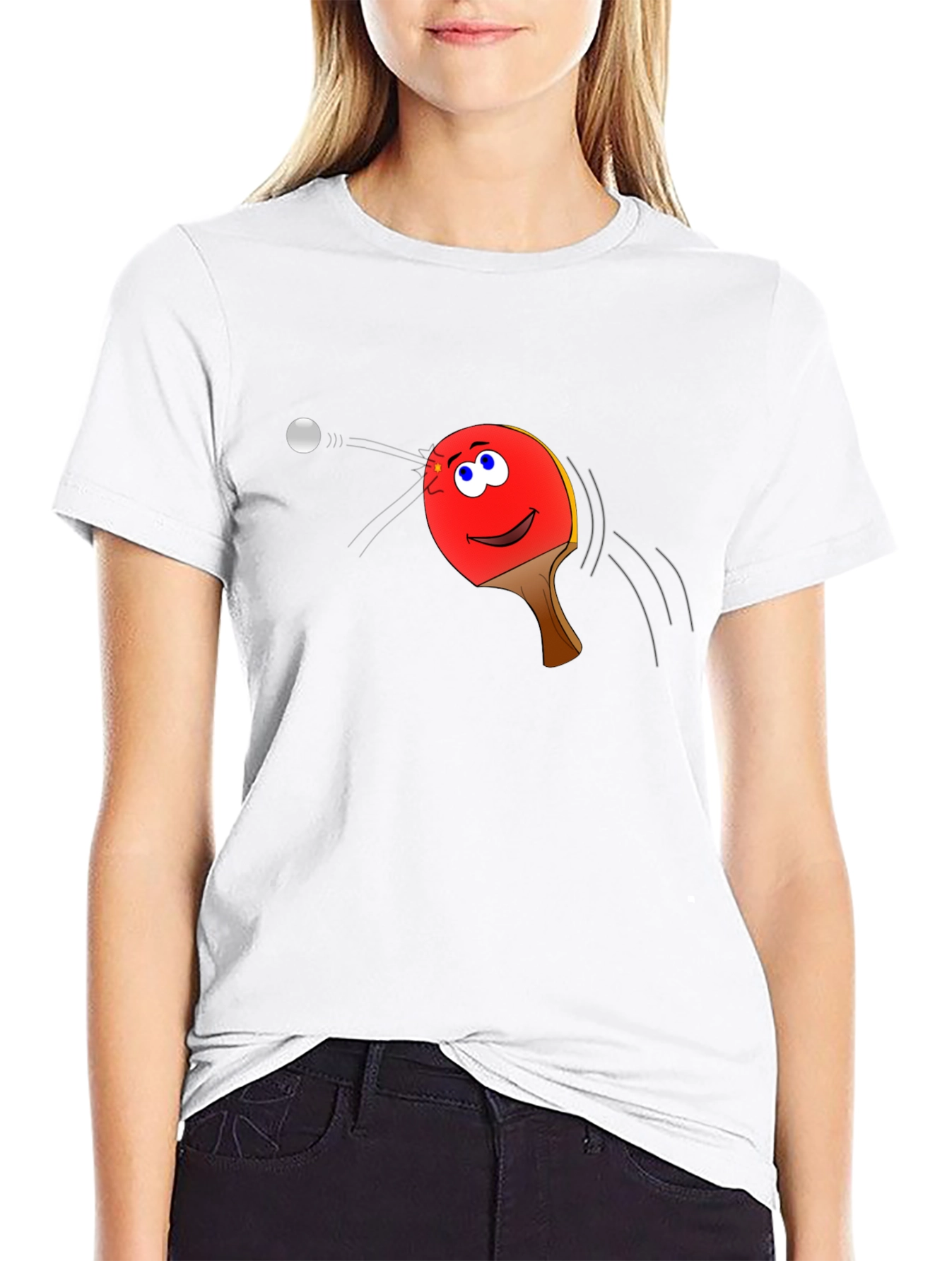 Ping Pong Paddle Face Graphic Tee