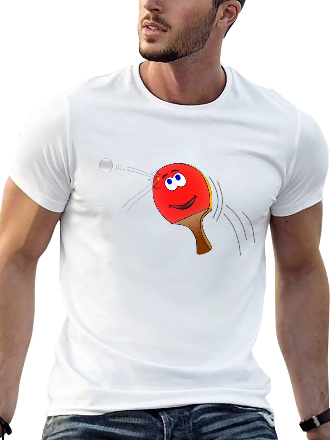 Ping Pong Paddle Face Graphic Tee
