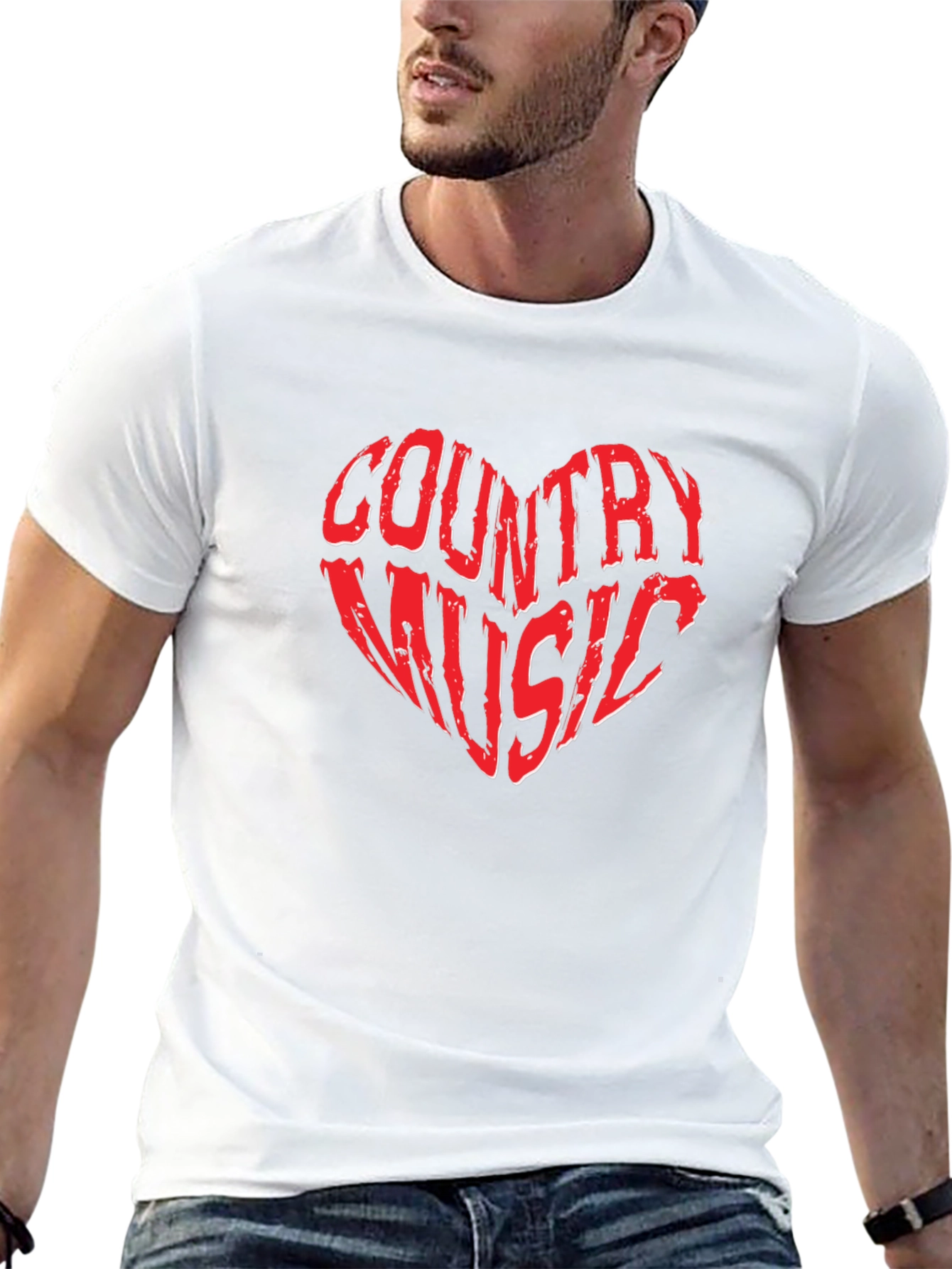 Country Music Heart Graphic Tee - Black