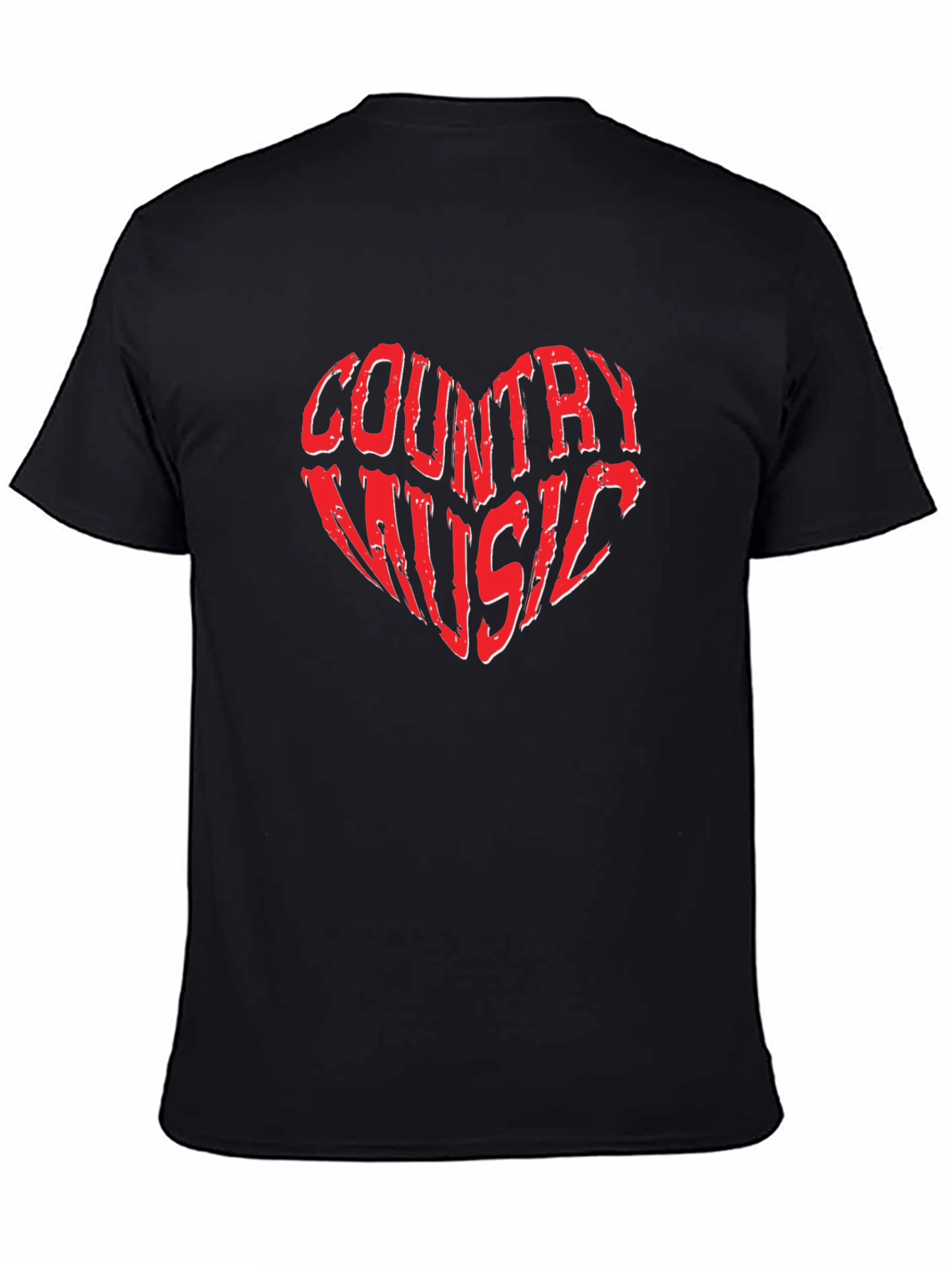 Country Music Heart Graphic Tee - Black